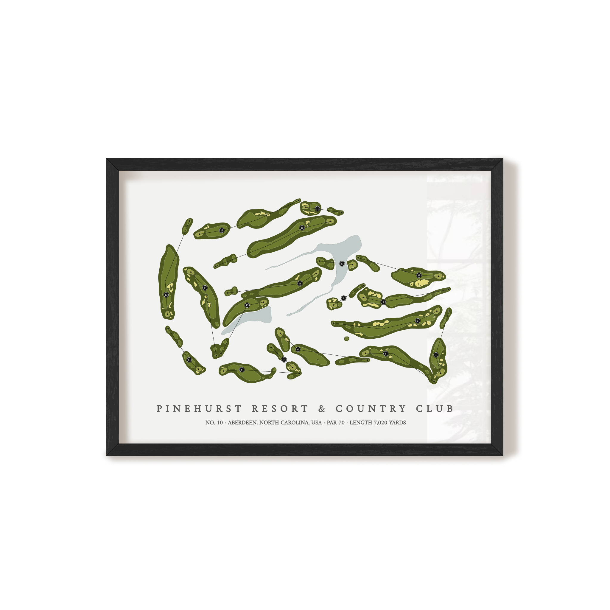 Pinehurst Resort & Country Club - No 10 | Golf Course Map | Black+Frame
