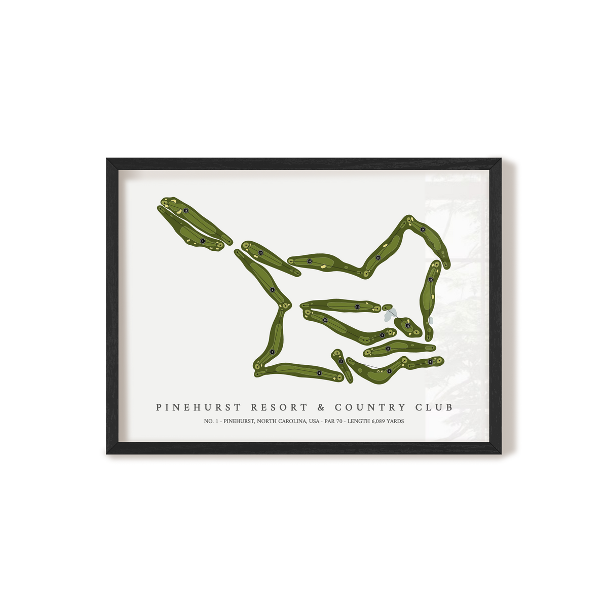 Pinehurst Resort & Country Club - No 1 | Golf Course Map | Black Frame