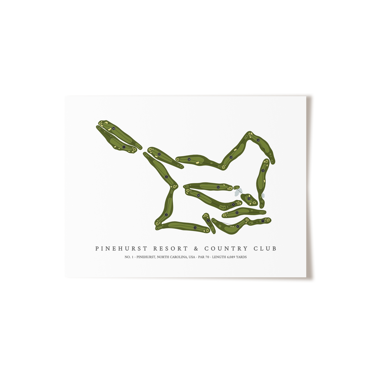 Pinehurst Resort & Country Club - No 1 | Golf Course Map | Unframed