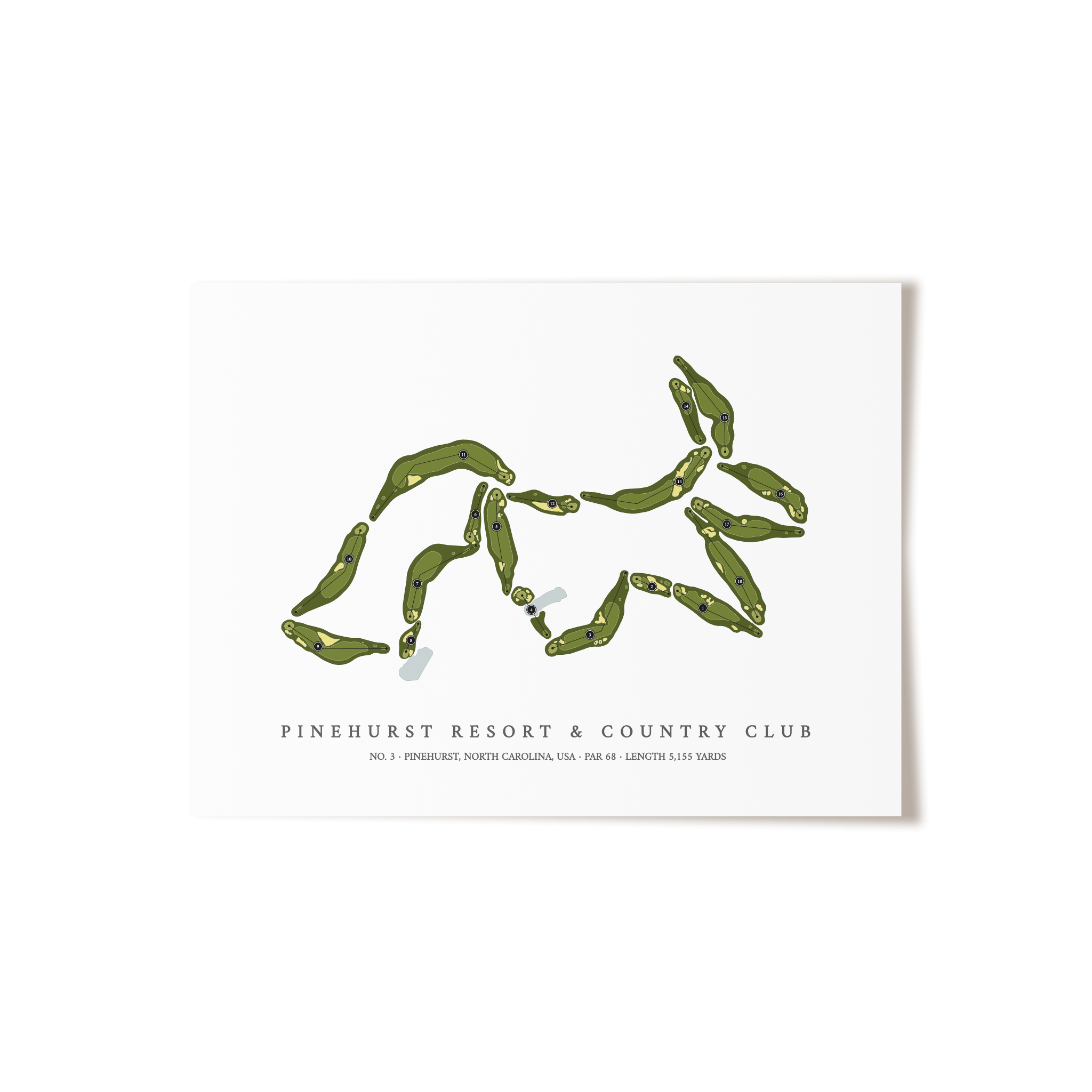 Pinehurst Resort & Country Club - No 3 | Golf Course Print | Unframed