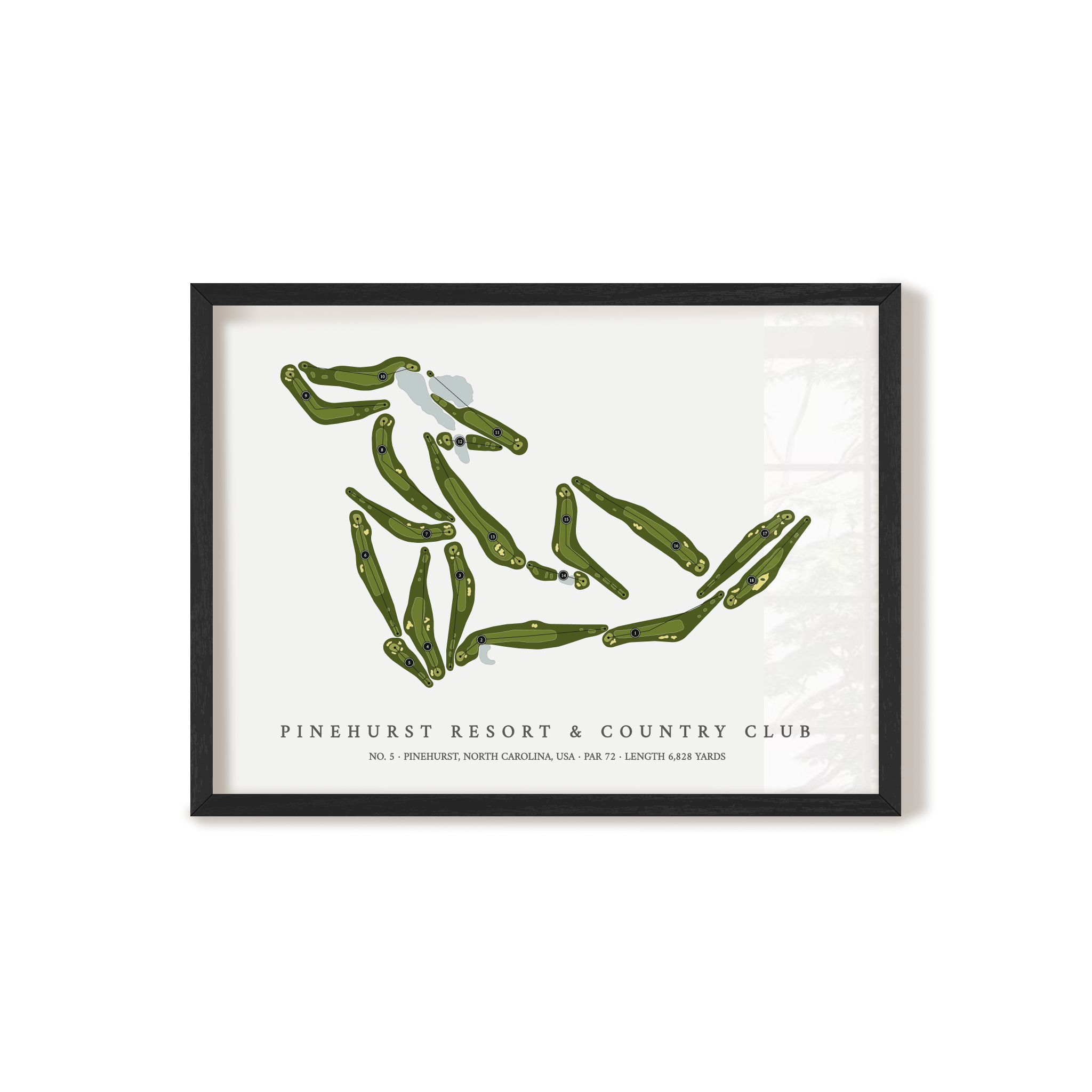 Pinehurst Resort & Country Club - No 5 | Golf Course Map | Black+Frame
