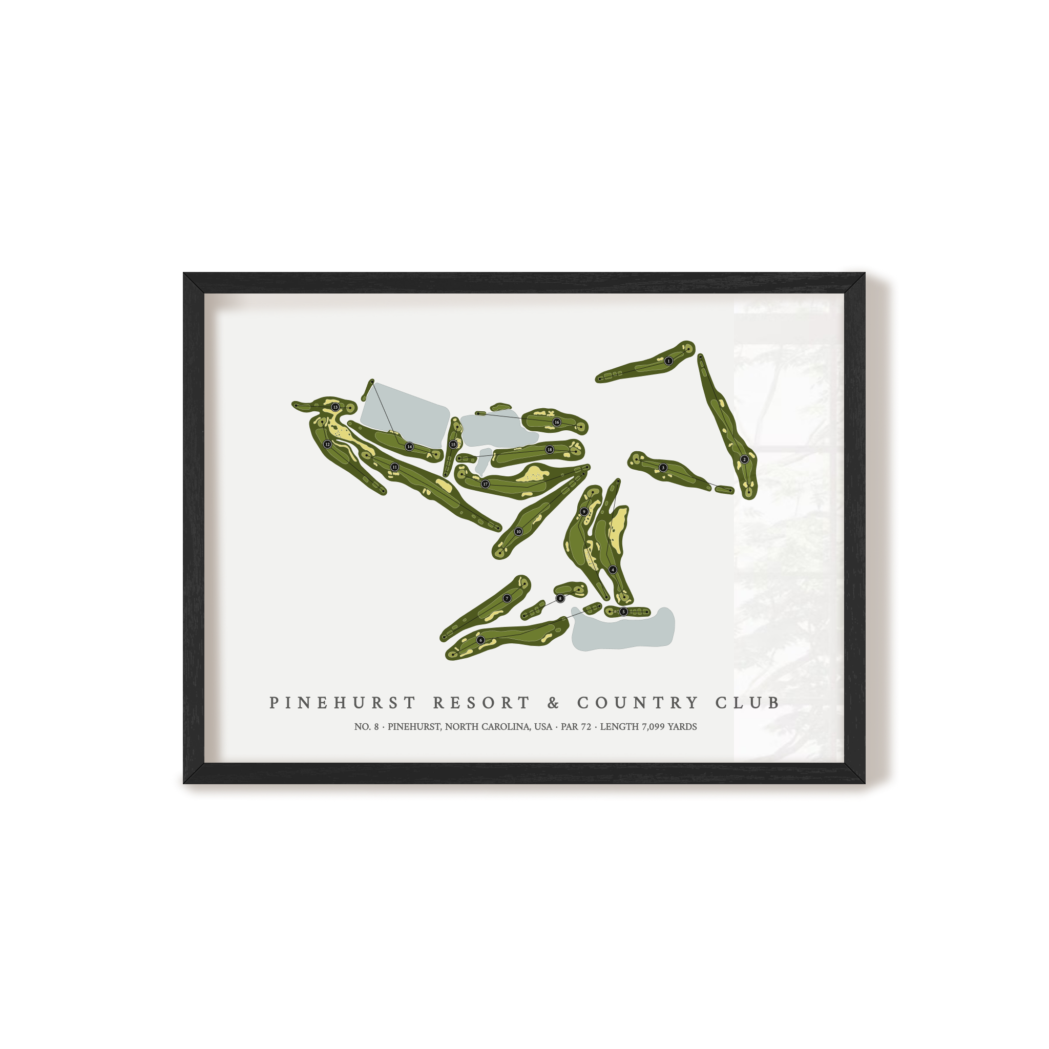 Pinehurst Resort & Country Club - No 8 | Golf Course Map | Black+Frame