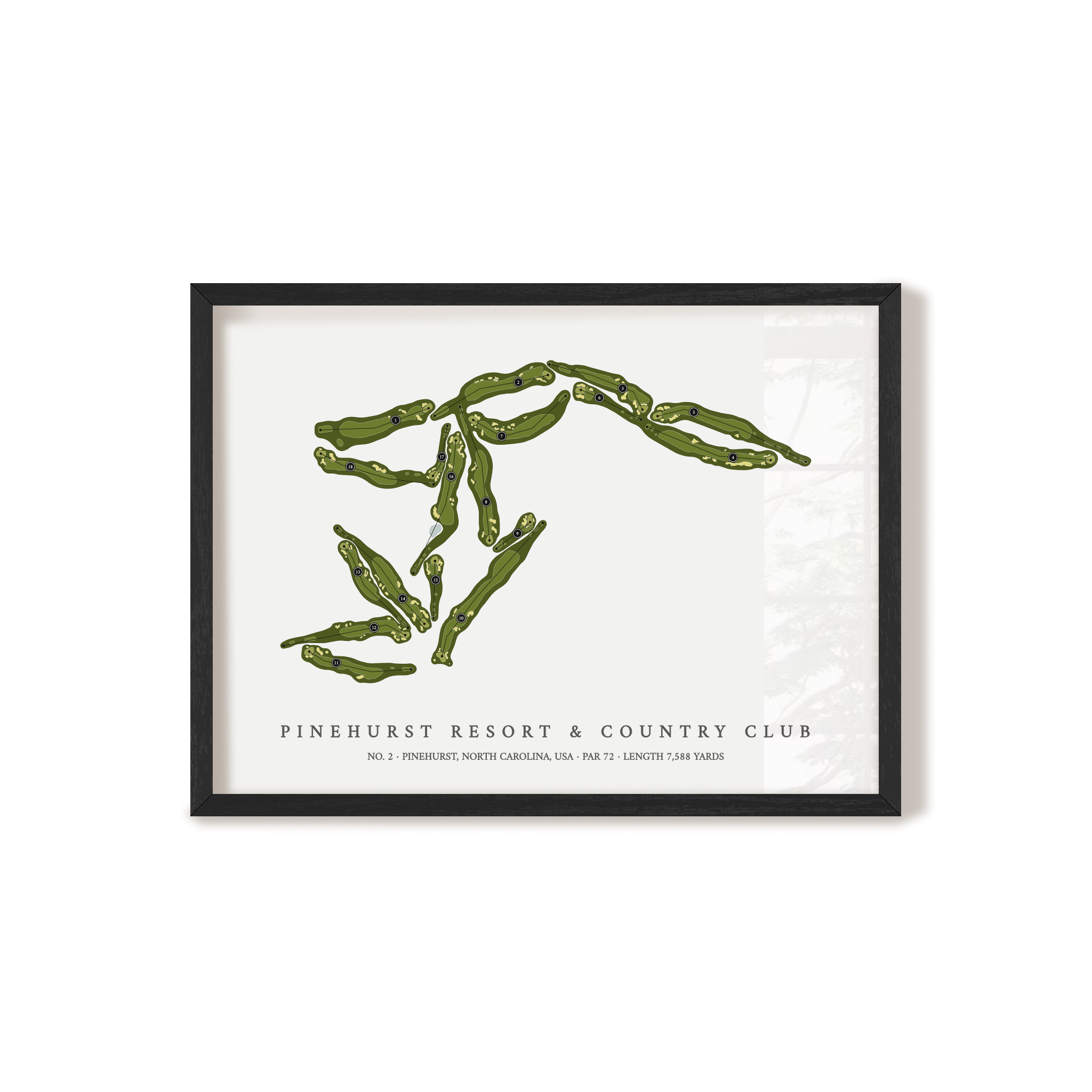 Pinehurst Resort & Country Club - No 2 | Golf Course Print | Black Frame