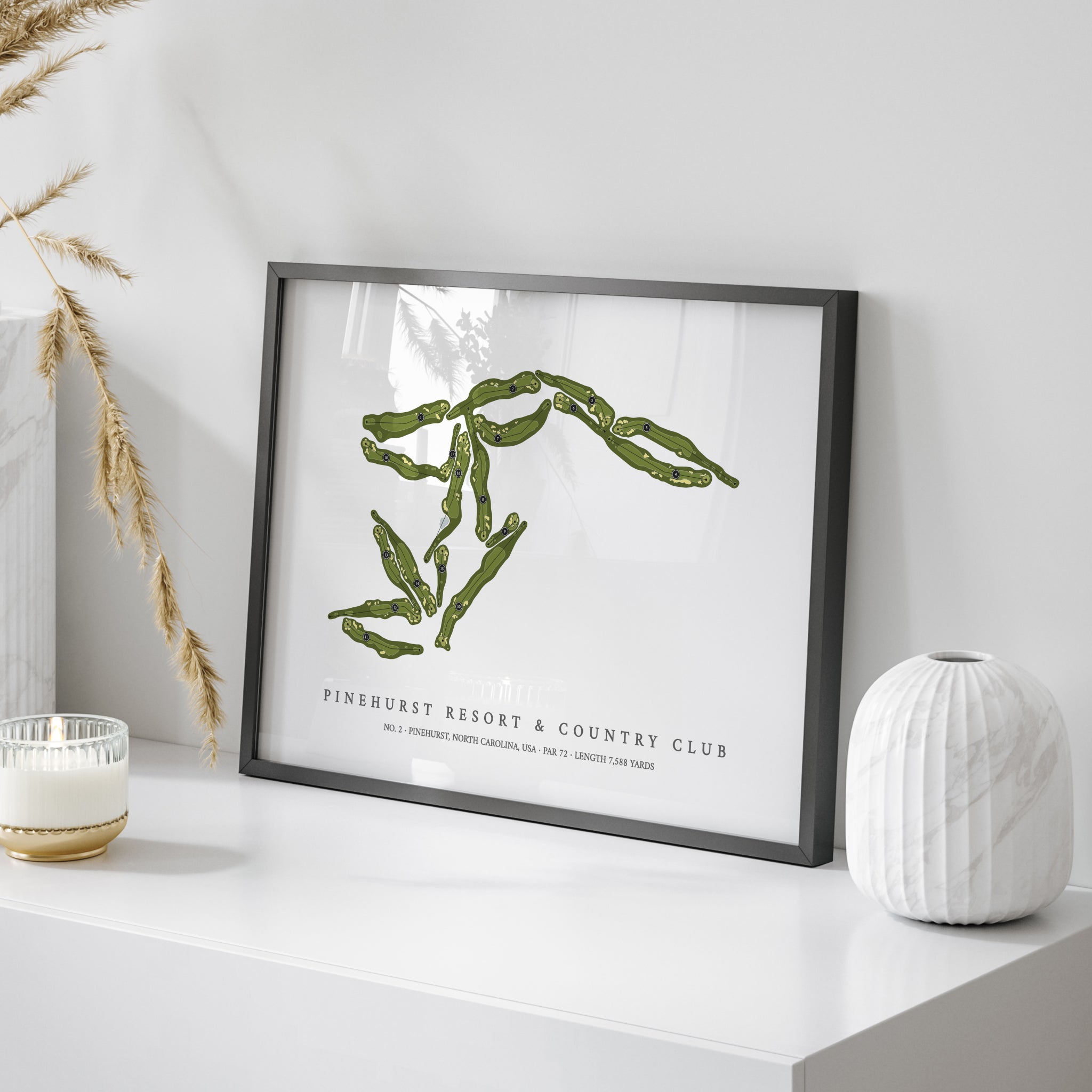 Pinehurst Resort & Country Club - No 2 | Golf Course Print | On Table