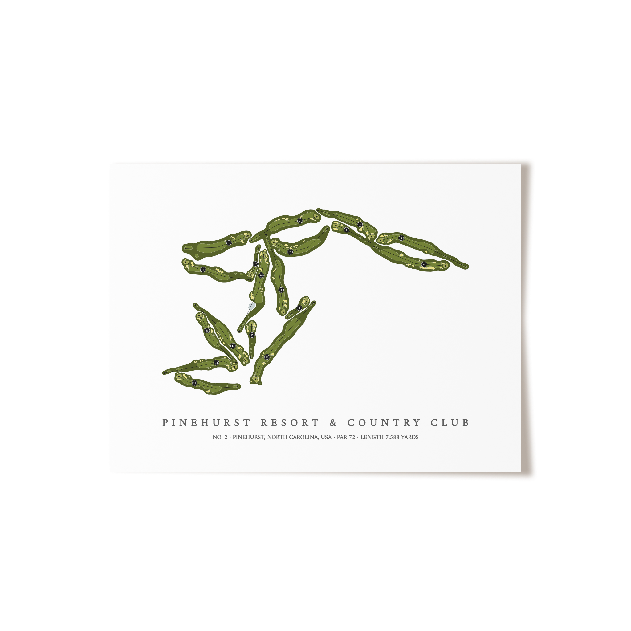 Pinehurst Resort & Country Club - No 2 | Golf Course Print | Unframed