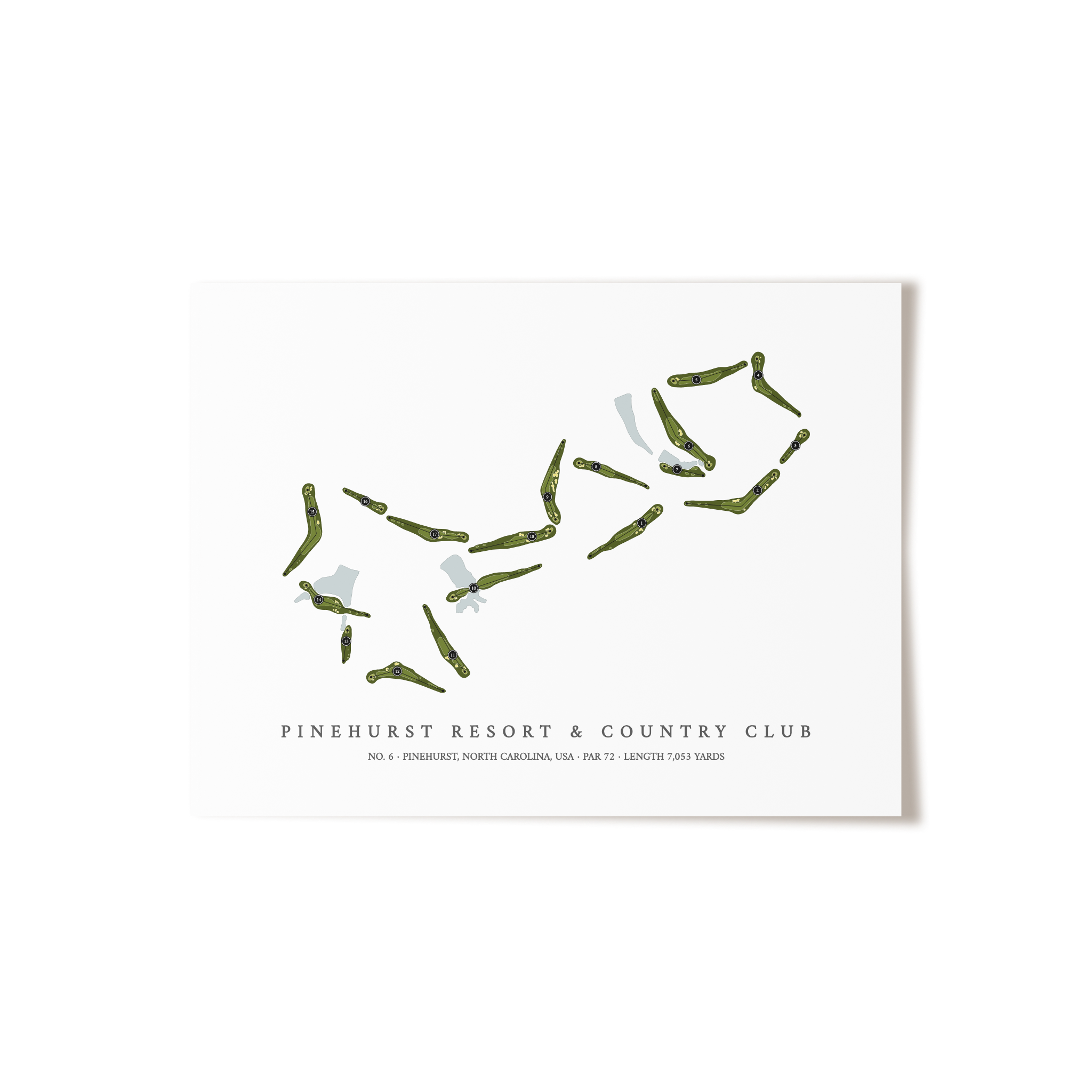 Pinehurst Resort & Country Club - No 6 | Golf Course Print | Unframed