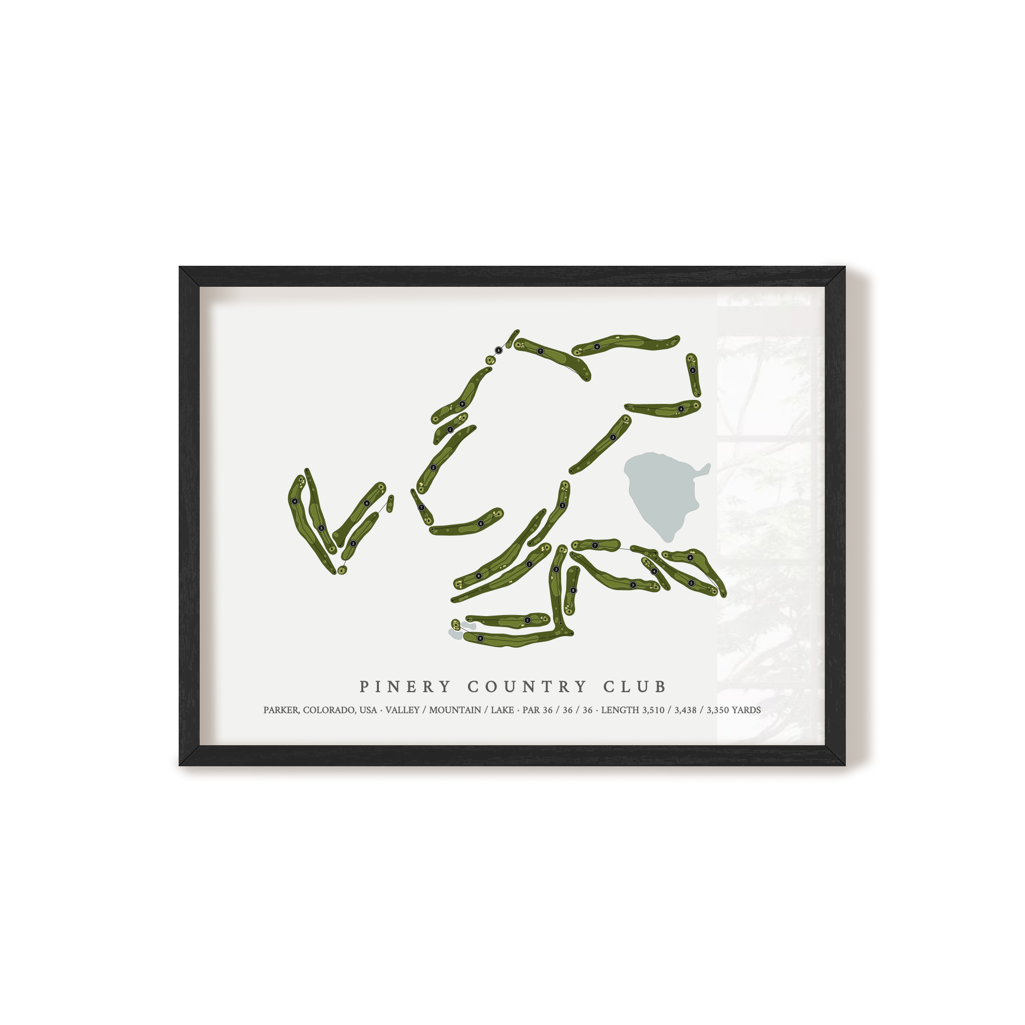 Pinery Country Club | Golf Course Map | Black Frame