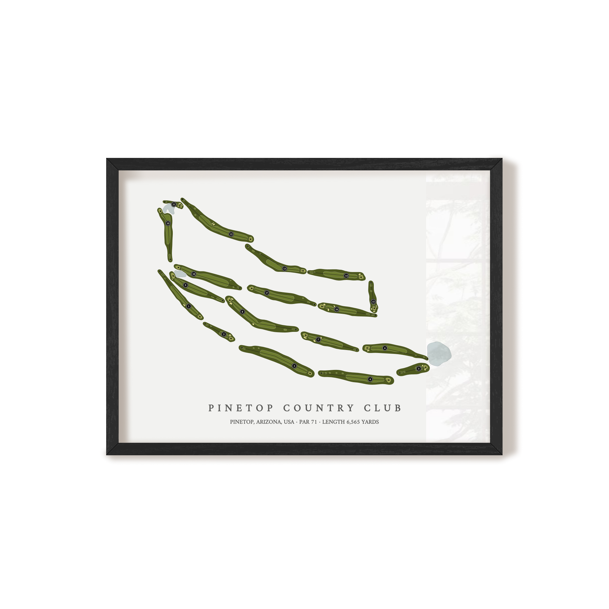 Pinetop Country Club | Golf Course Map | Black Frame