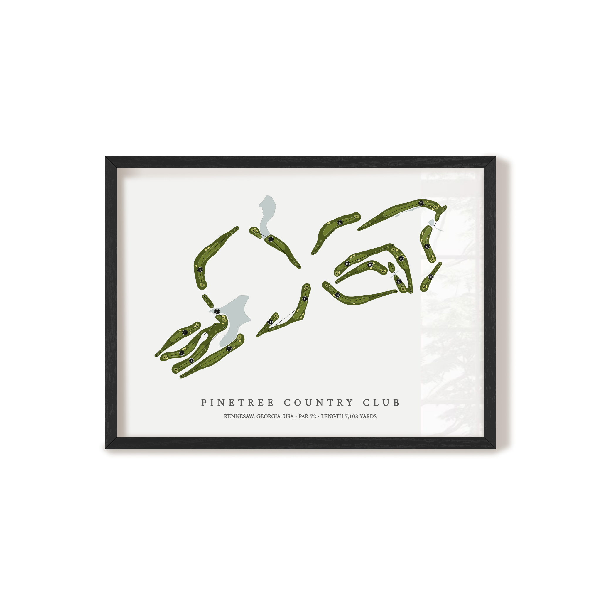Pinetree Country Club | Golf Course Print | Black Frame