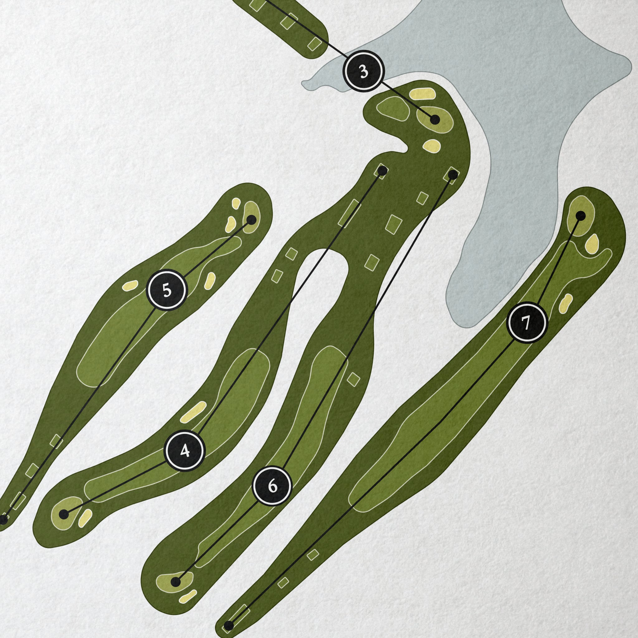 Pinetree Country Club | Golf Course Print | Close Up