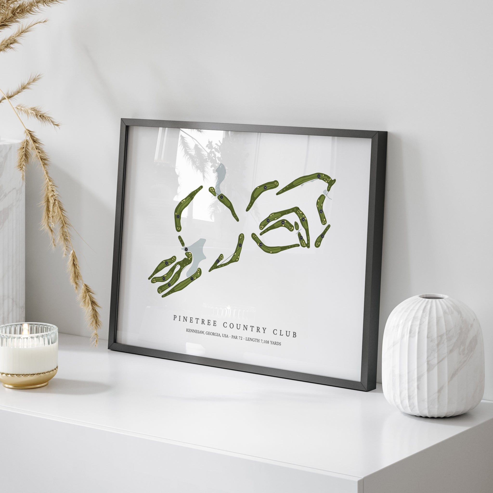 Pinetree Country Club | Golf Course Print | On Table