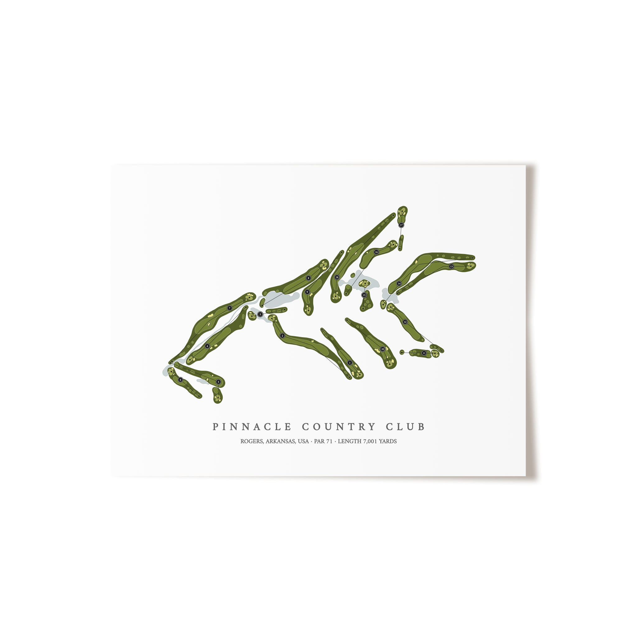 Pinnacle Country Club | Golf Course Map | Unframed