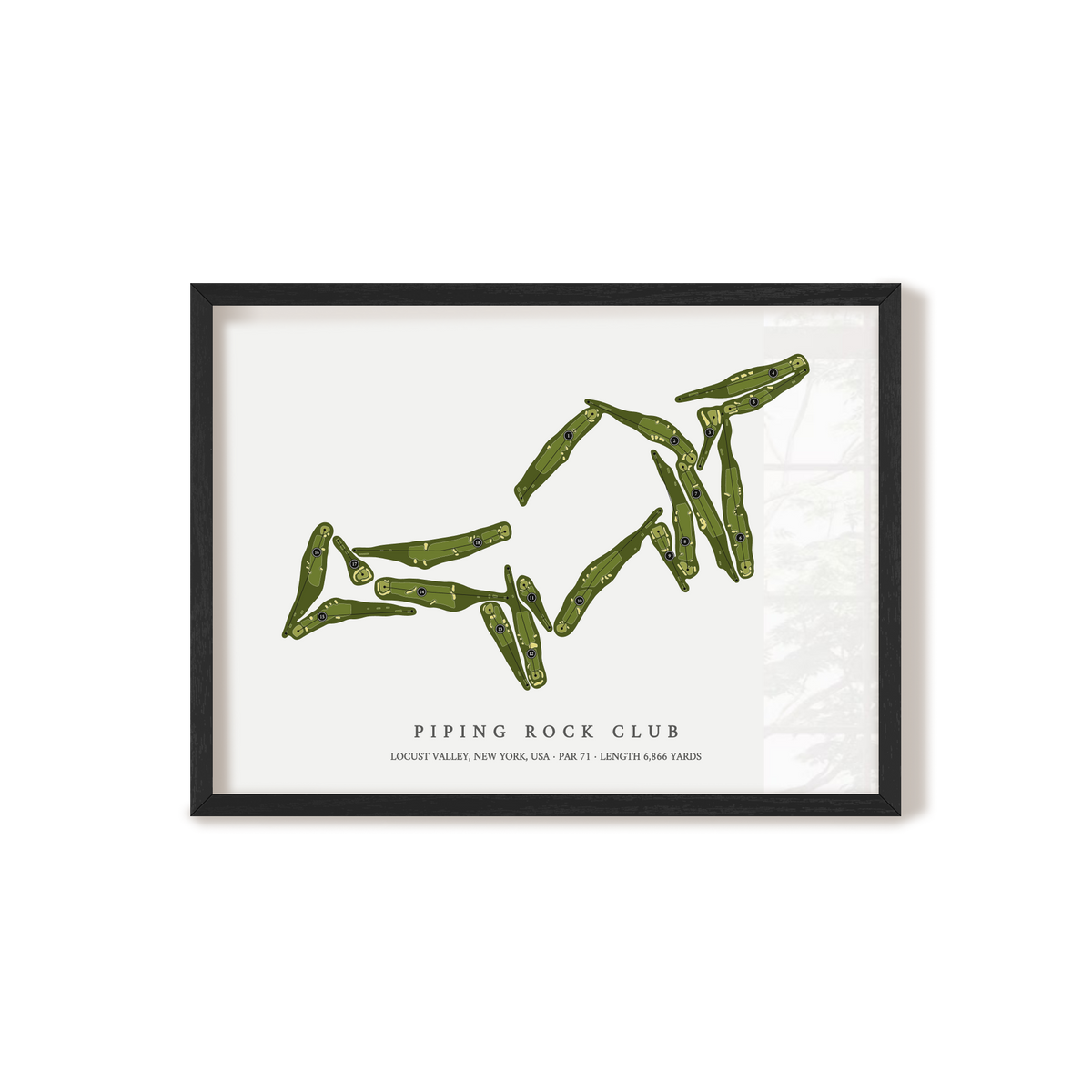 Piping Rock Club | Golf Course Map | Black Frame