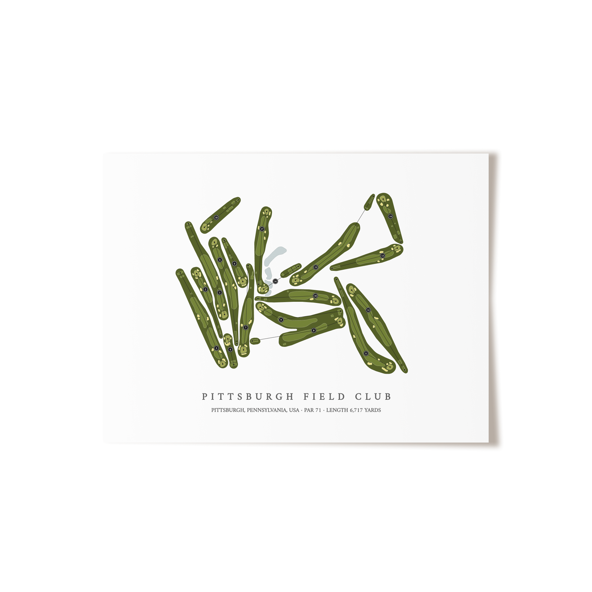 Pittsburgh Field Club | Golf Course Map | Unframed