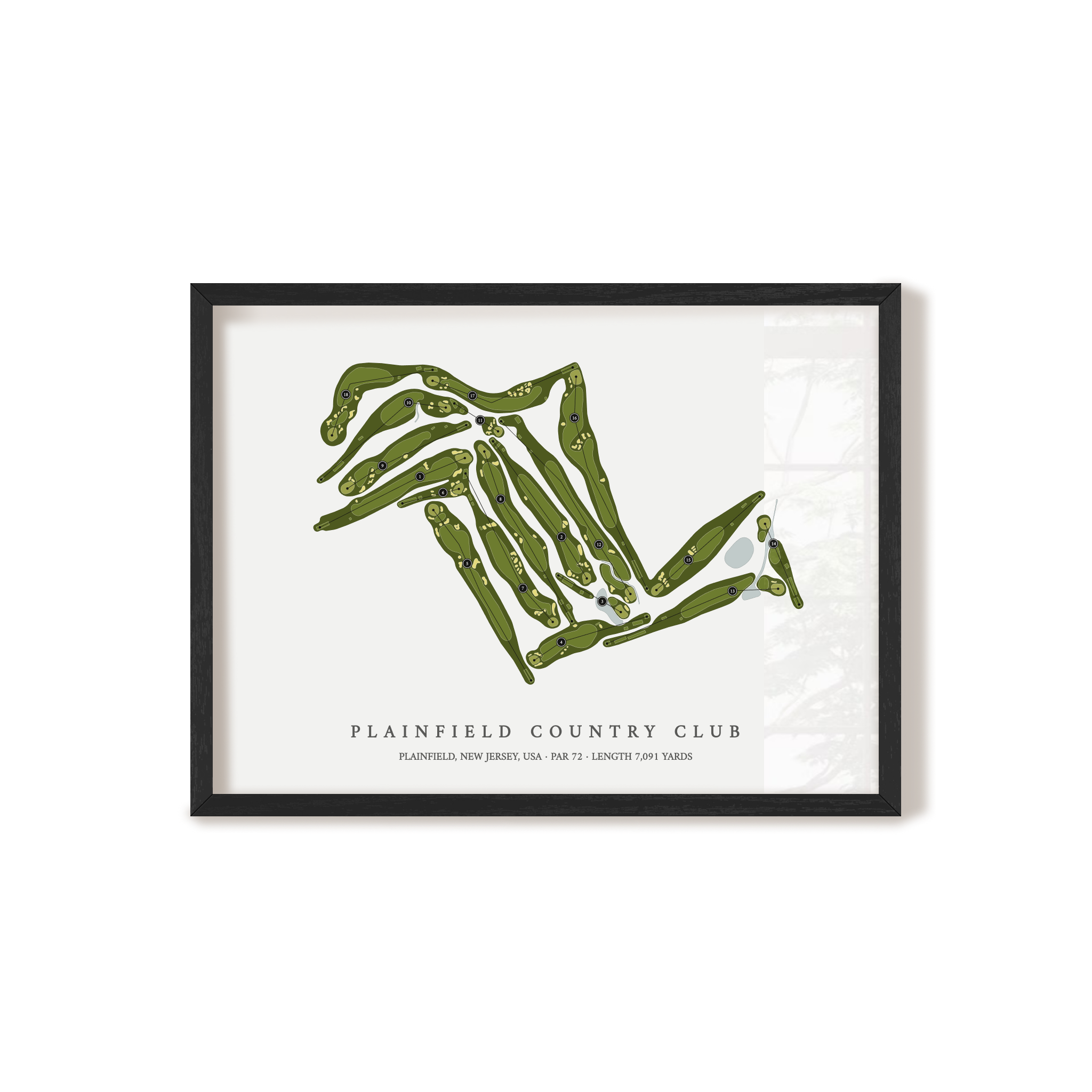 Plainfield Country Club | Golf Course Map | Black Frame