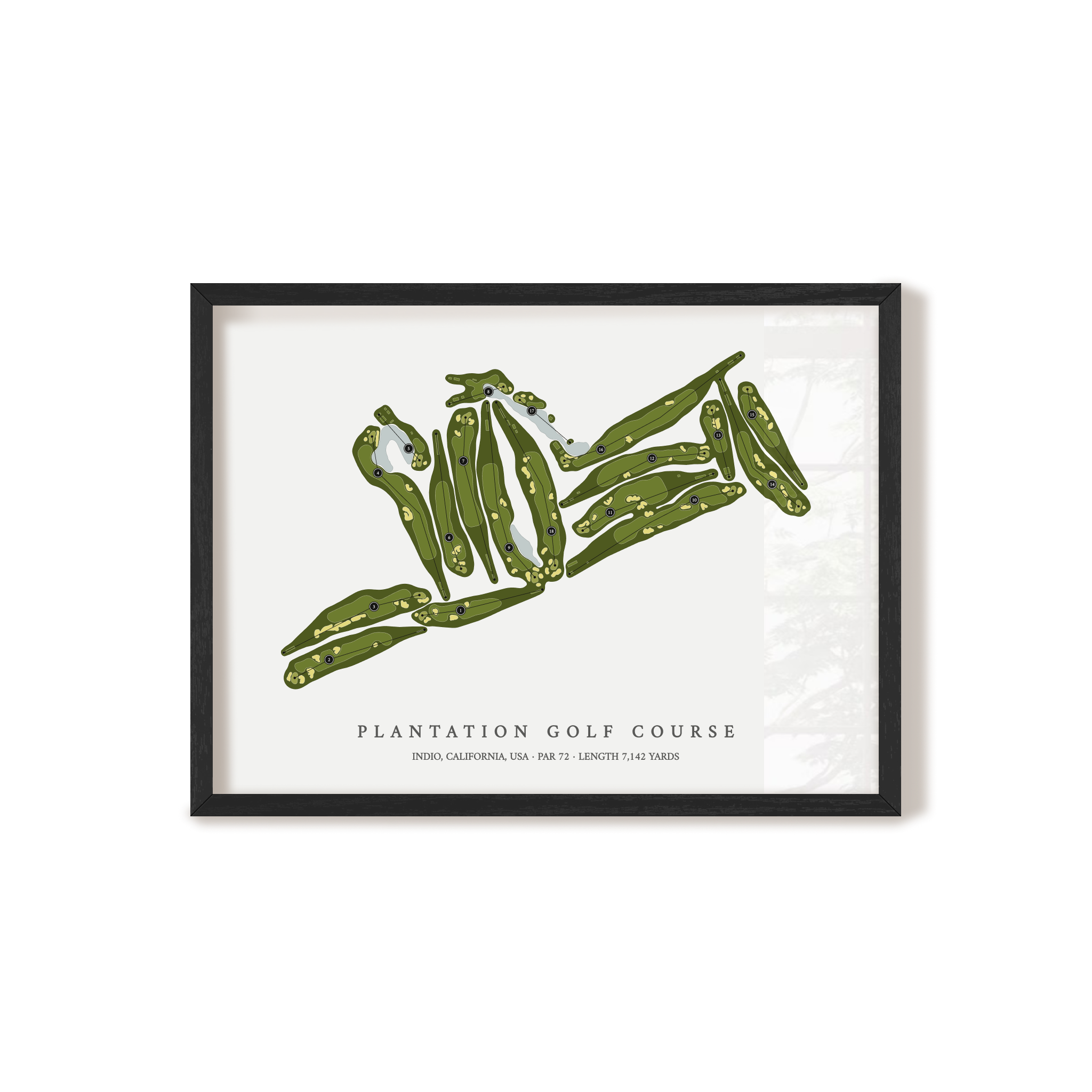 Plantation Golf Course | Golf Course Map | Black Frame