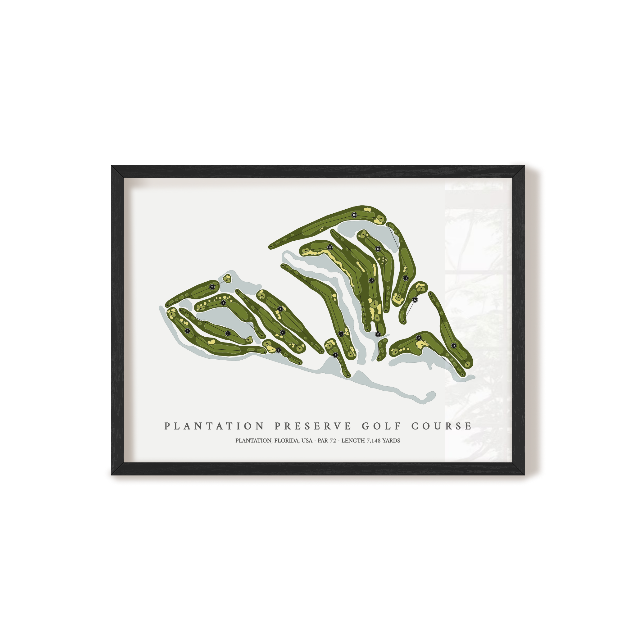 Plantation Preserve Golf Course | Golf Course Map | Black Frame