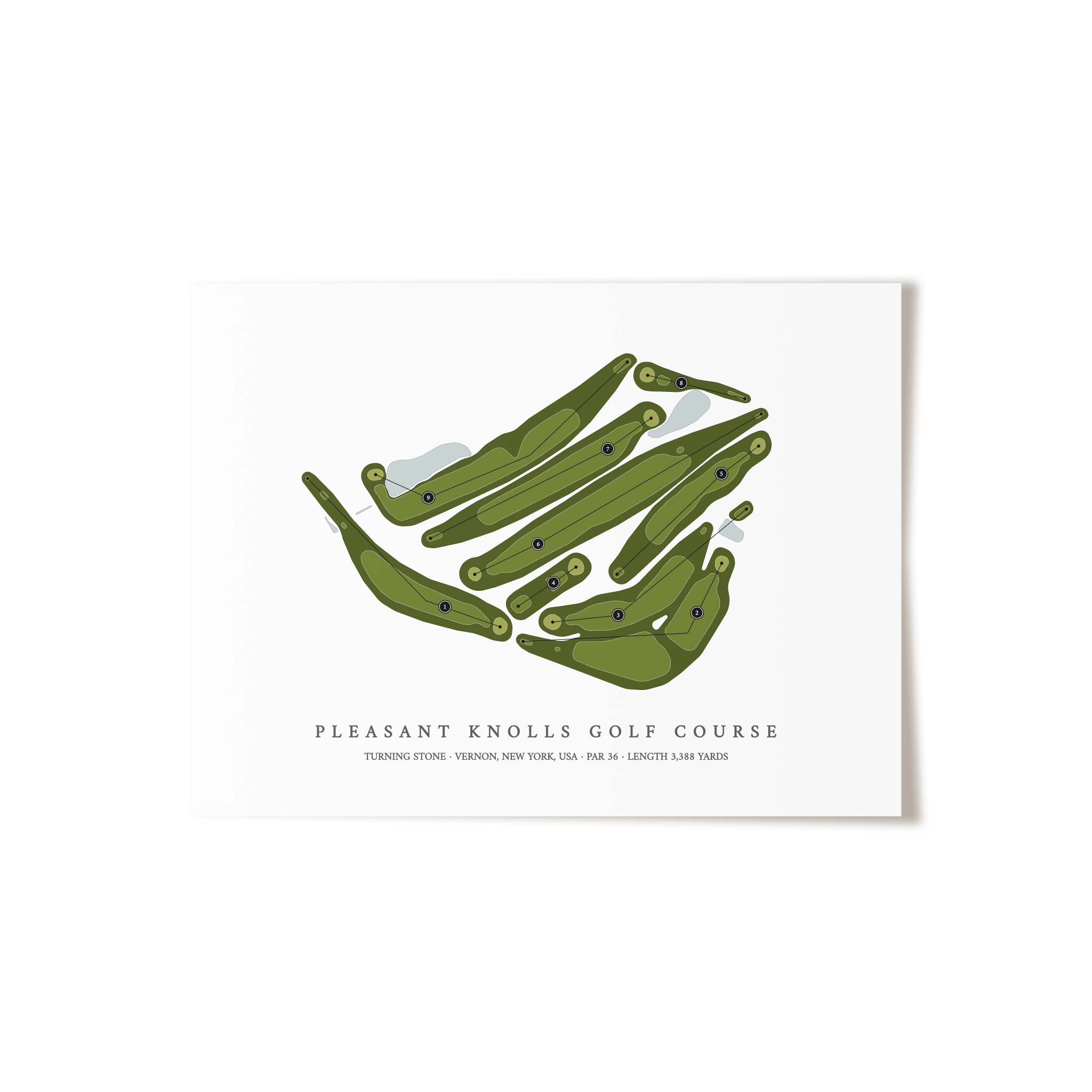Pleasant Knolls Golf Course at Turning Stone | Golf Course Map | Unframed