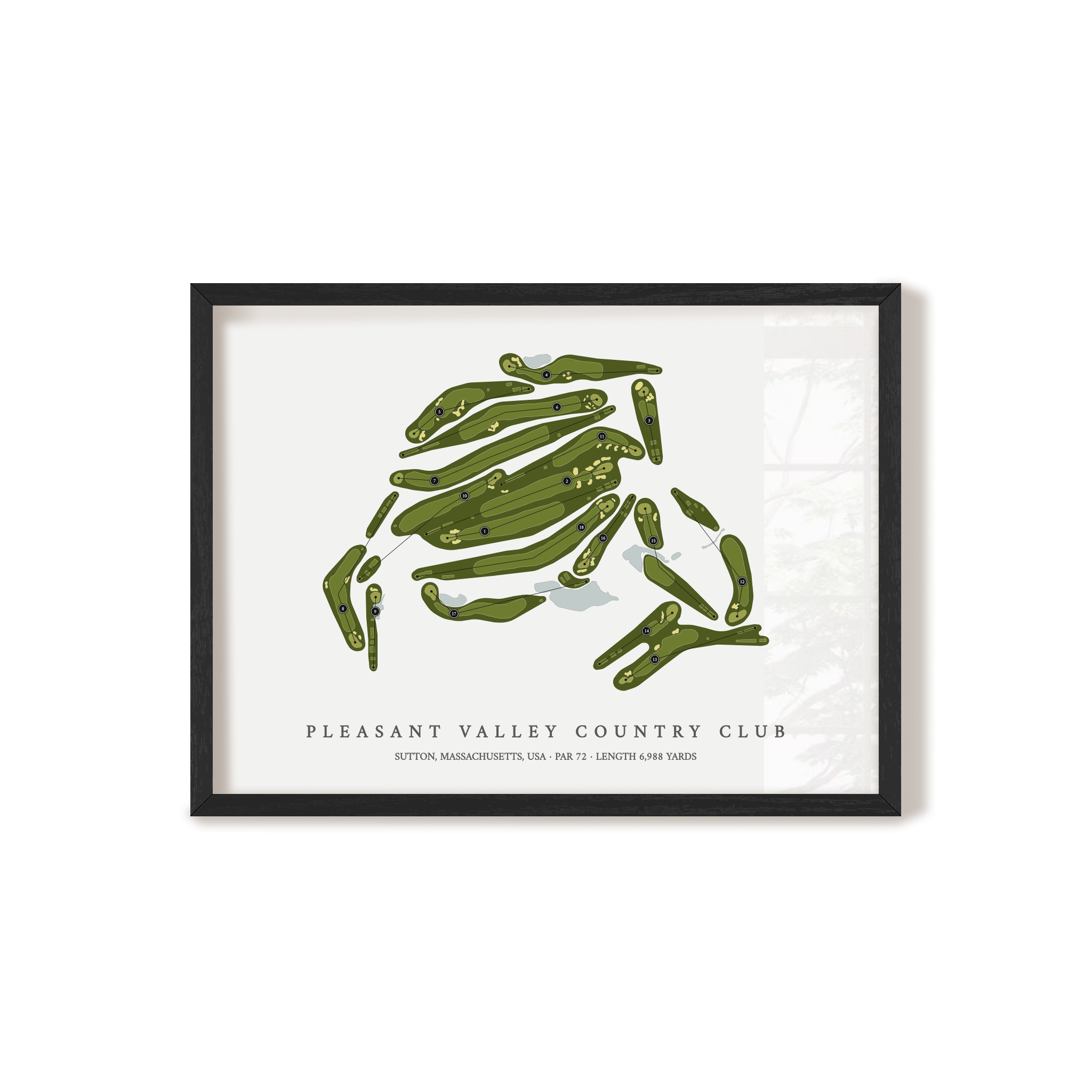 Pleasant Valley Country Club | Golf Course Map | Black+Frame