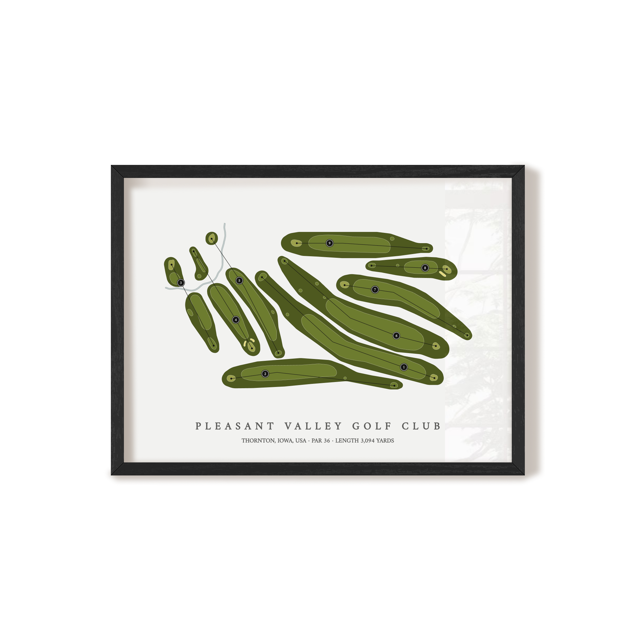 Pleasant Valley Golf Club | Golf Course Map | Black Frame