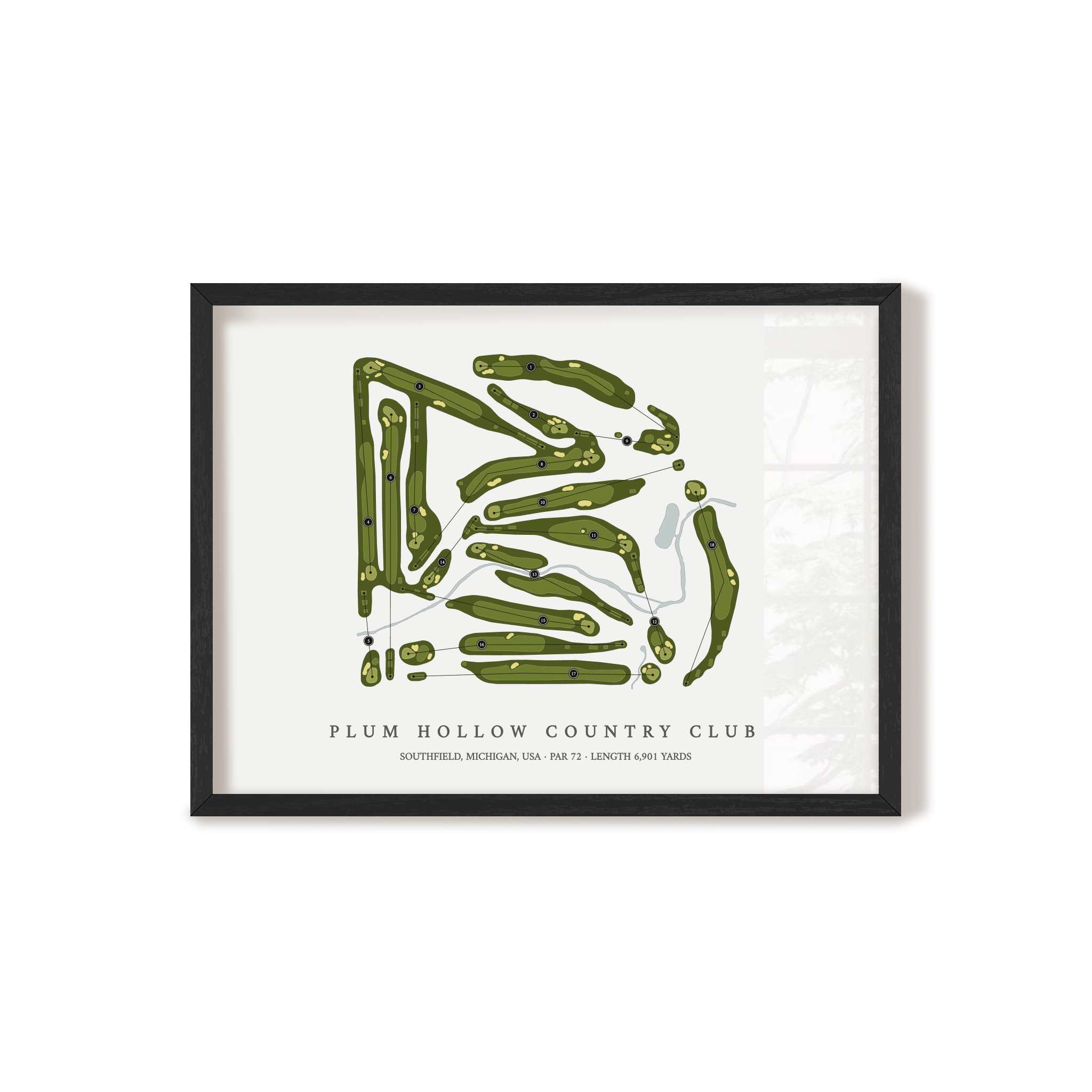 Plum Hollow Country Club | Golf Course Print | Black Frame