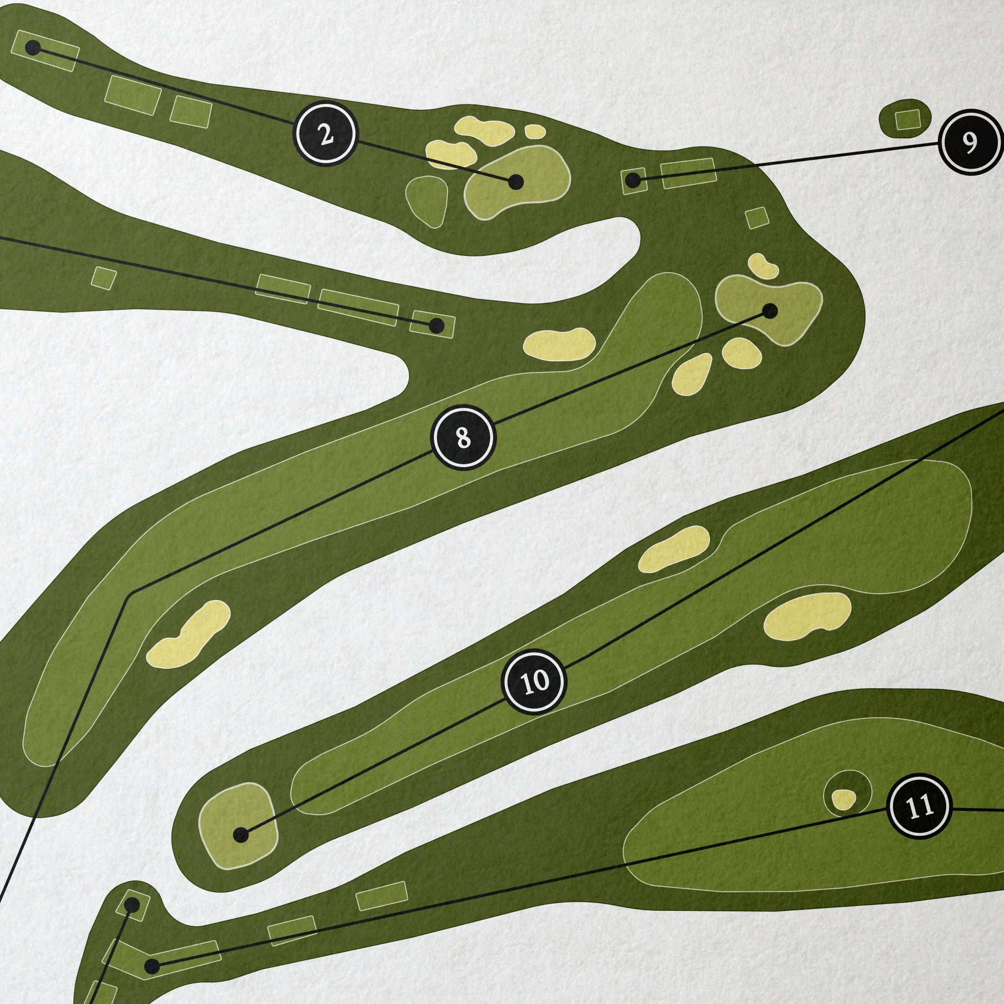 Plum Hollow Country Club | Golf Course Print | Close Up