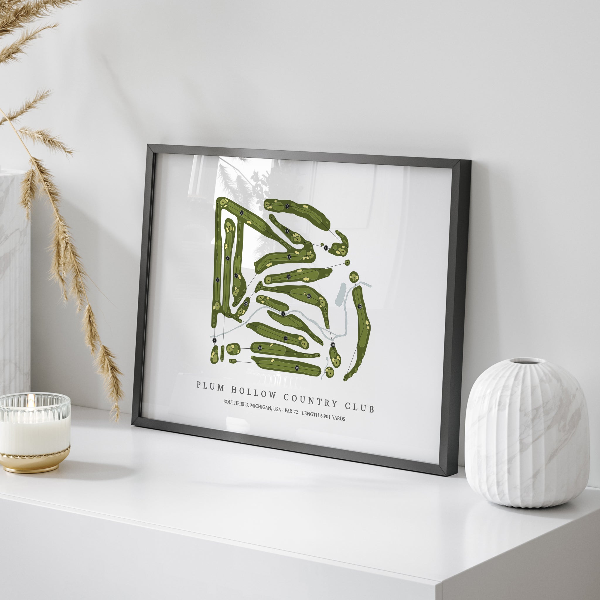 Plum Hollow Country Club | Golf Course Print | On Table