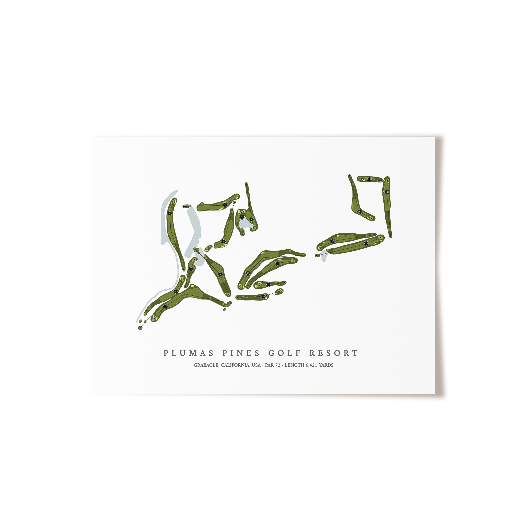 Plumas Pines Golf Resort | Golf Course Map | Unframed