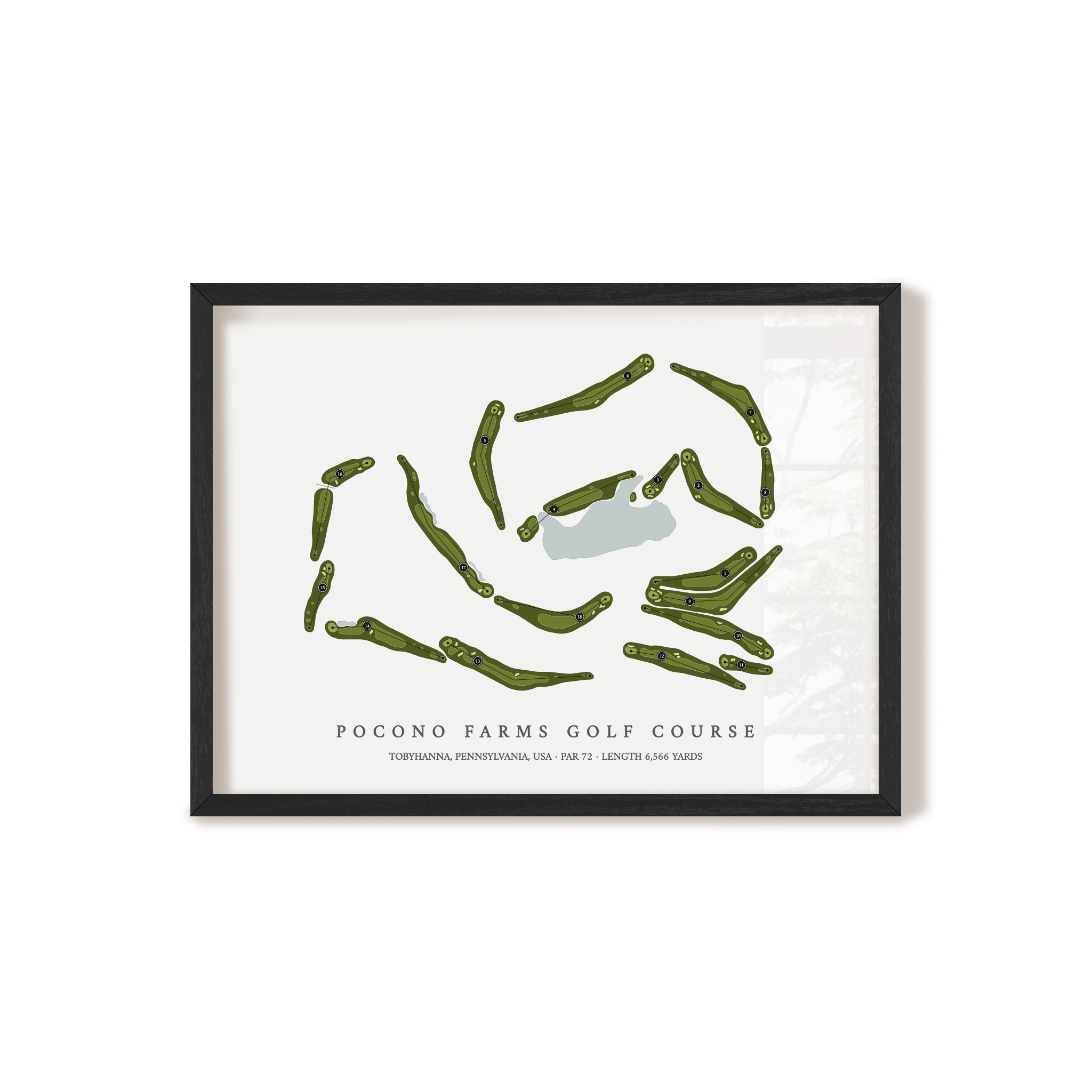 Pocono Farms Golf Course | Golf Course Map | Black Frame
