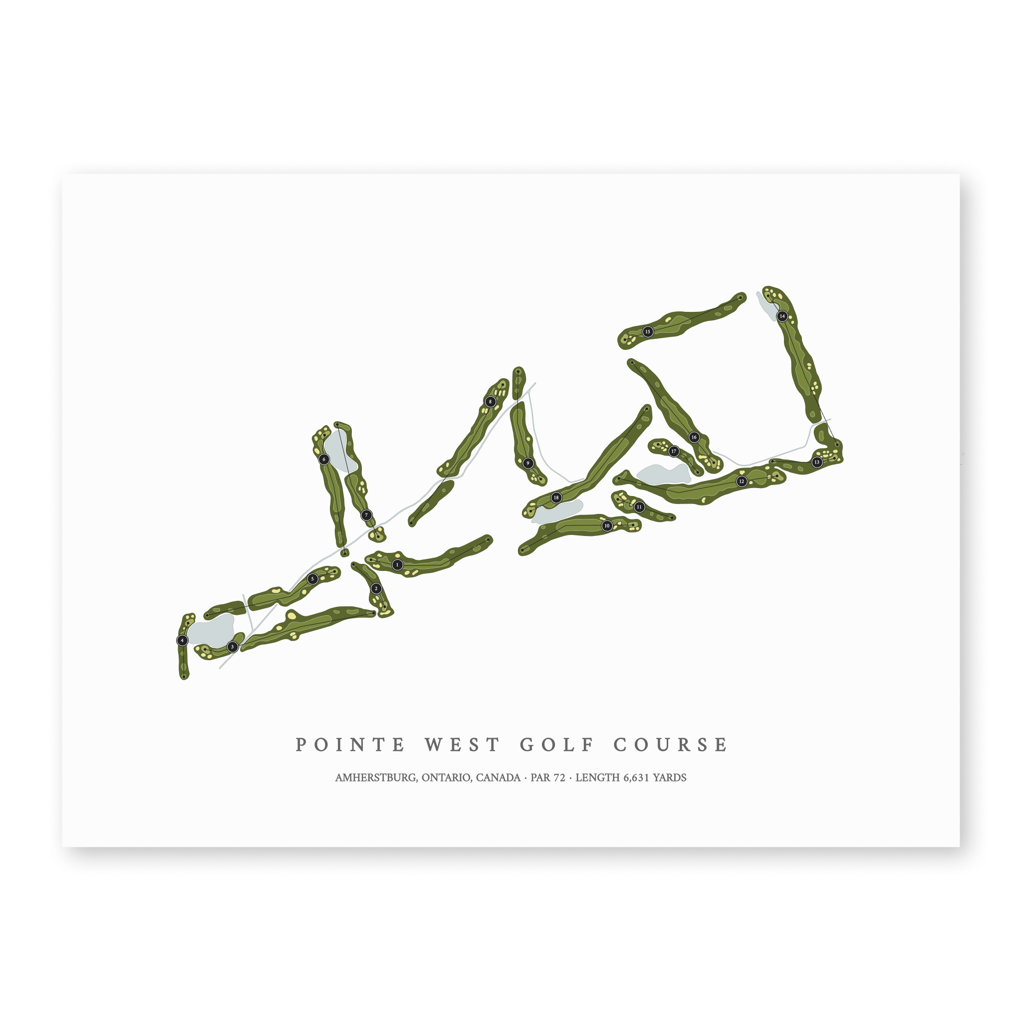 Pointe West Golf Course | Golf Course Map | Unframed