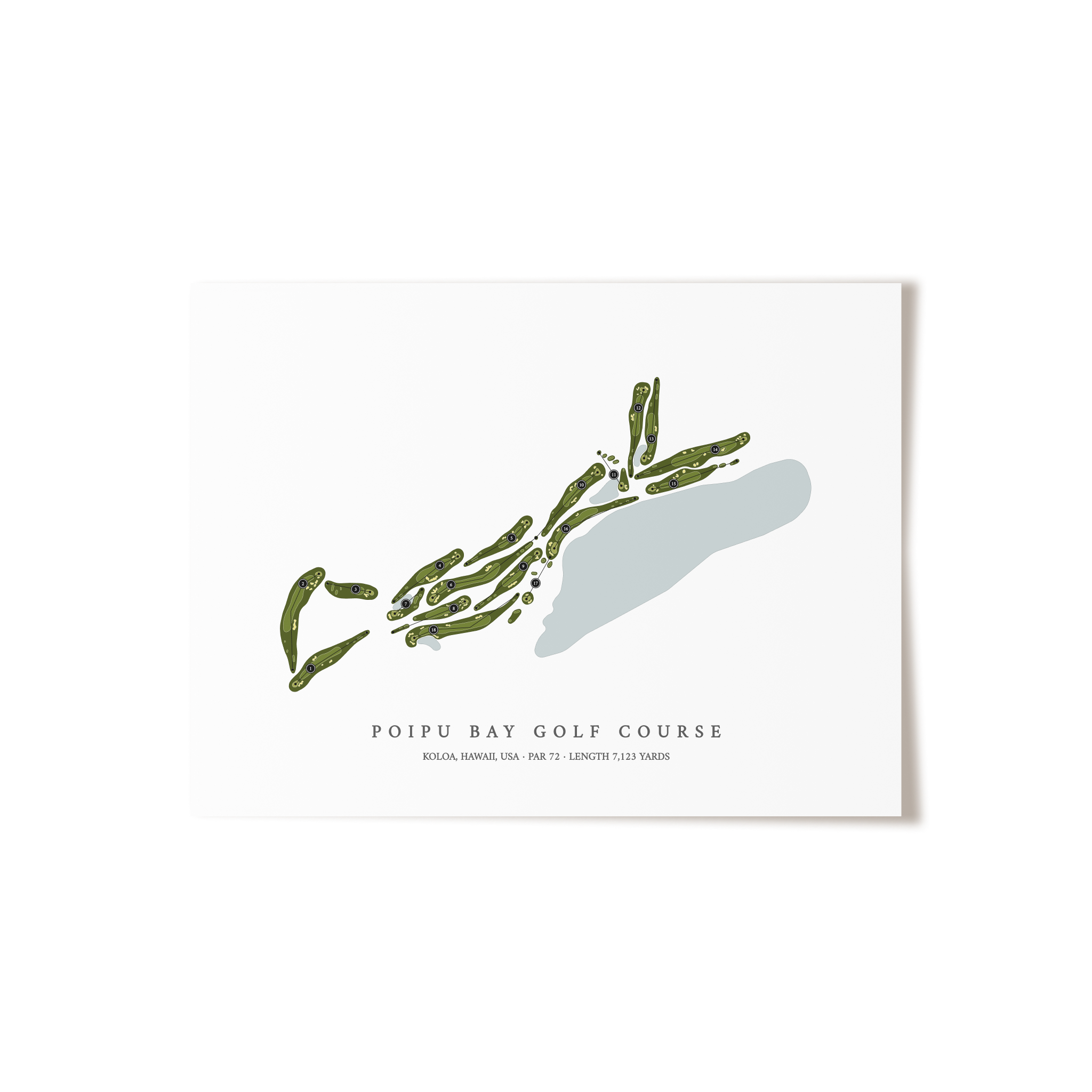 Poipu Bay Golf Course | Golf Course Map | Unframed