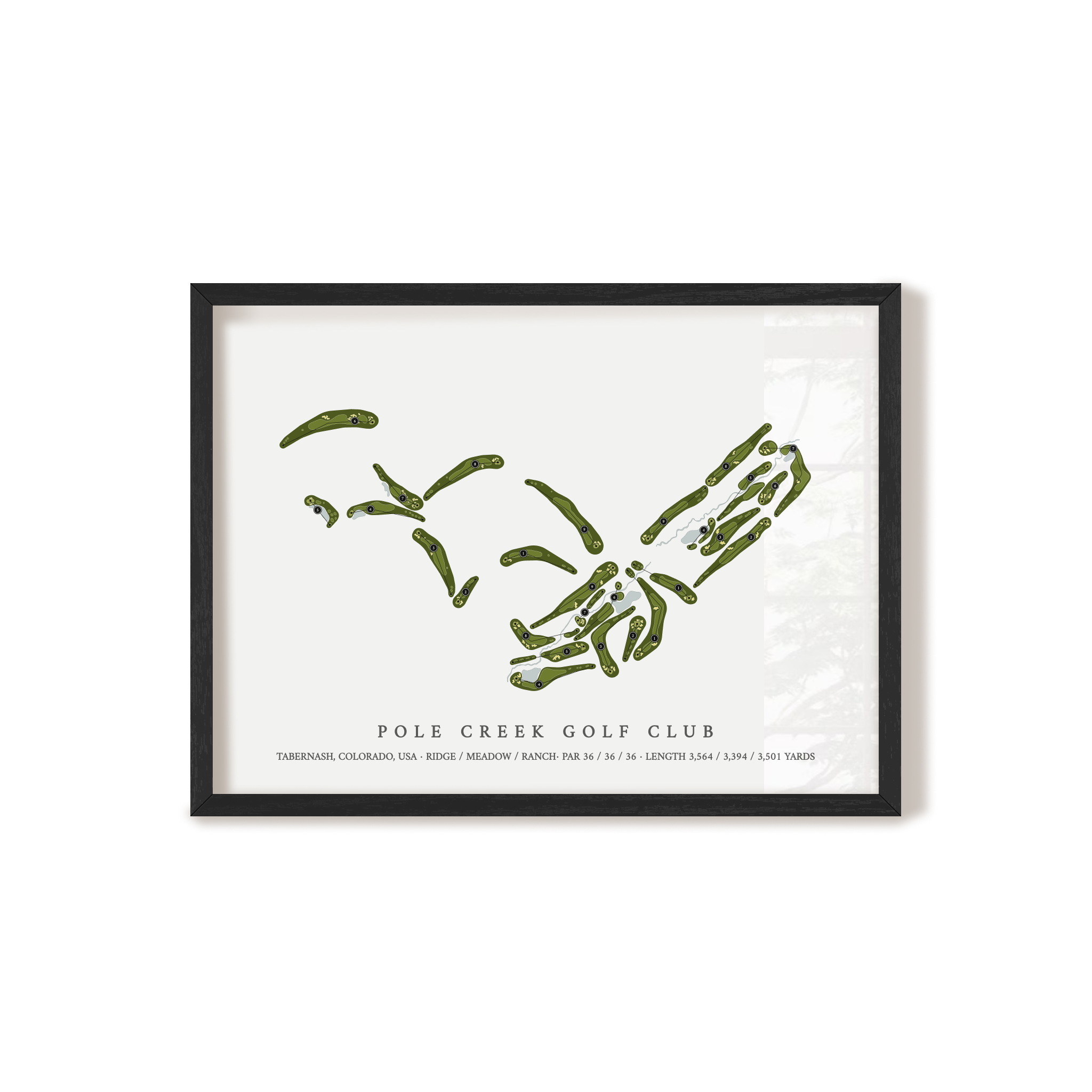 Pole Creek Golf Club | Golf Course Map | Black+Frame