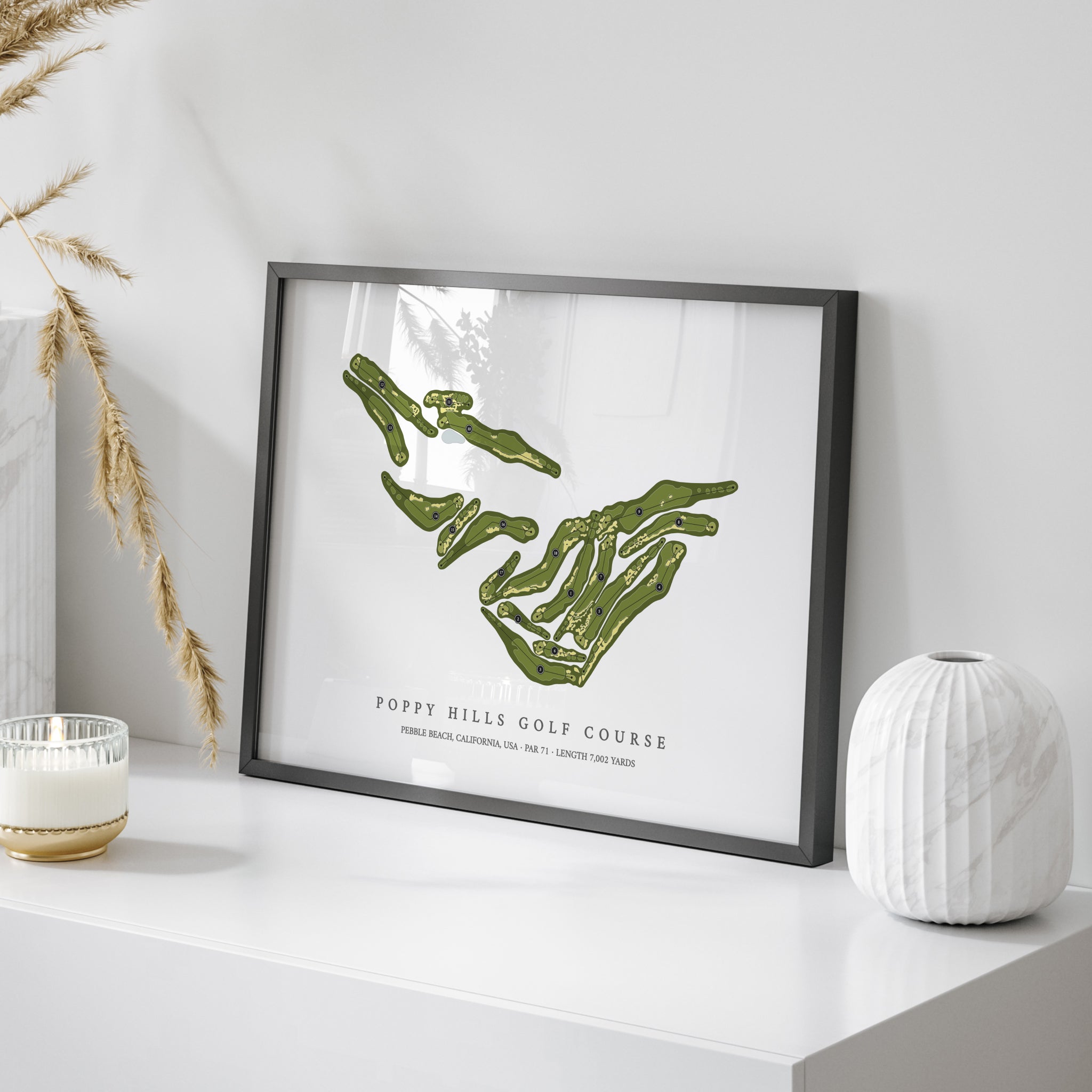 Poppy Hills Golf Course | Golf Course Print | On Table