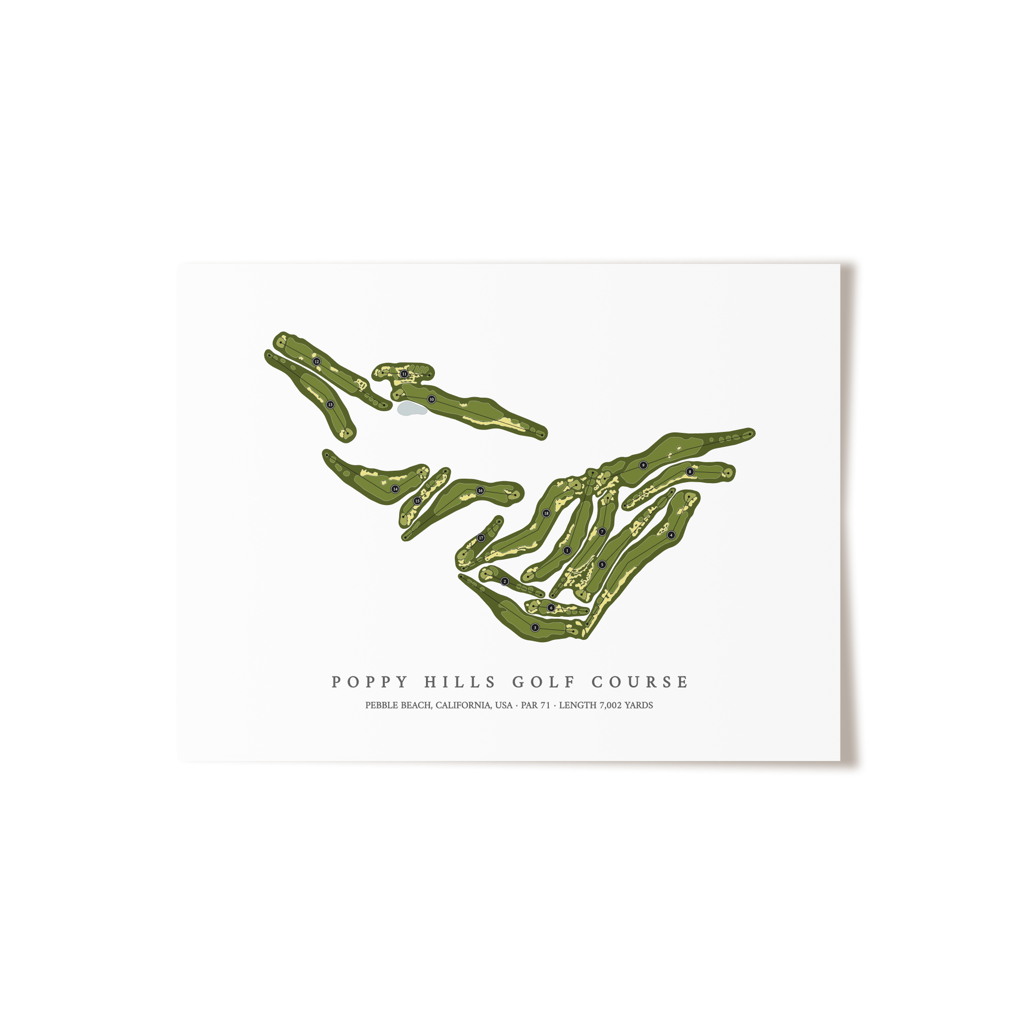Poppy Hills Golf Course | Golf Course Print | Unframed