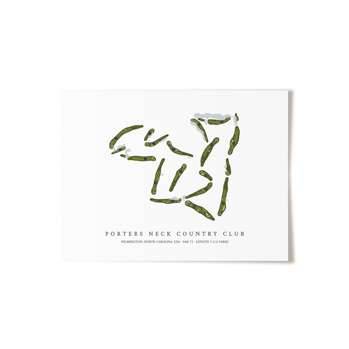Porters Neck Country Club | Golf Course Map | Unframed