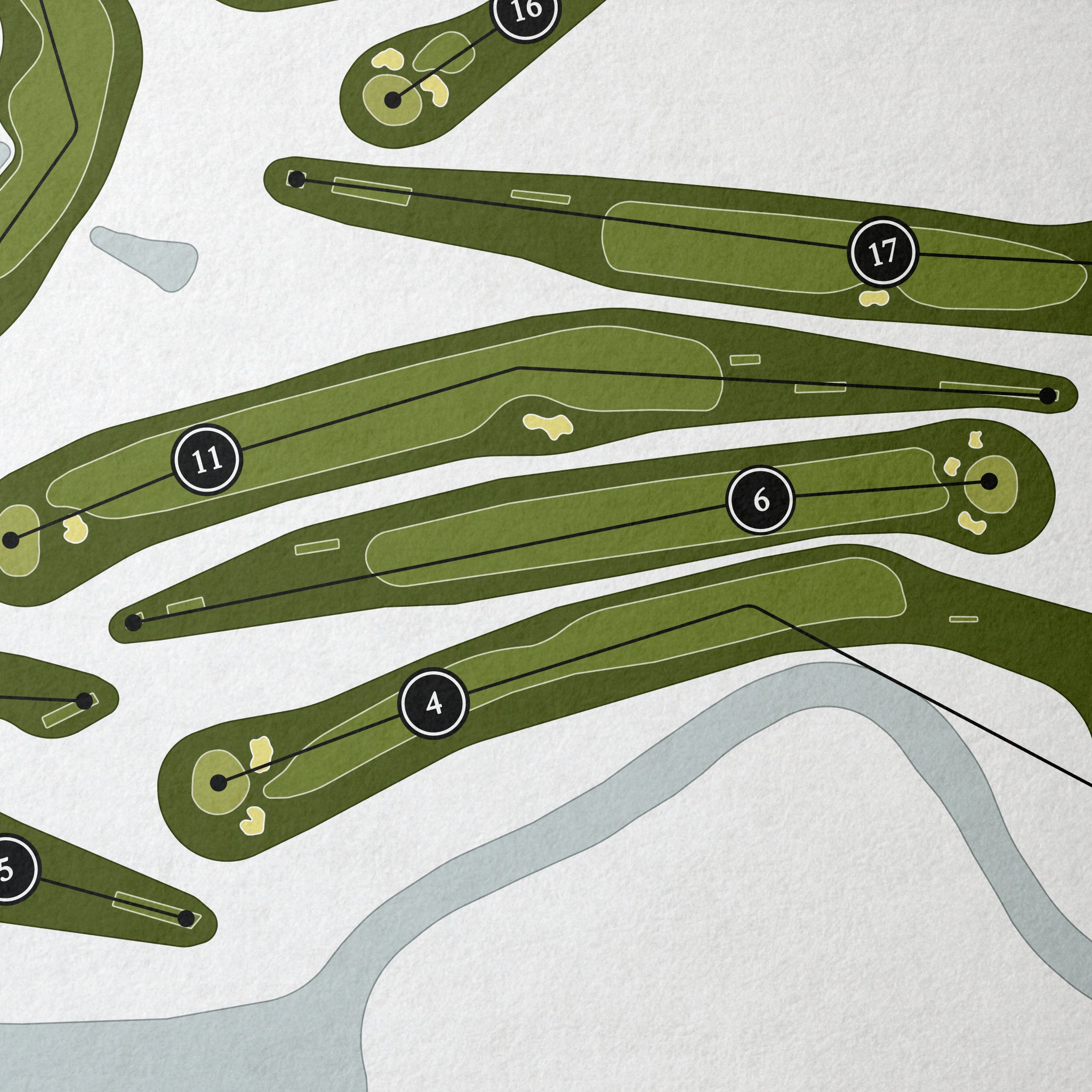 Portsmouth Country Club | Golf Course Print | Close+Up