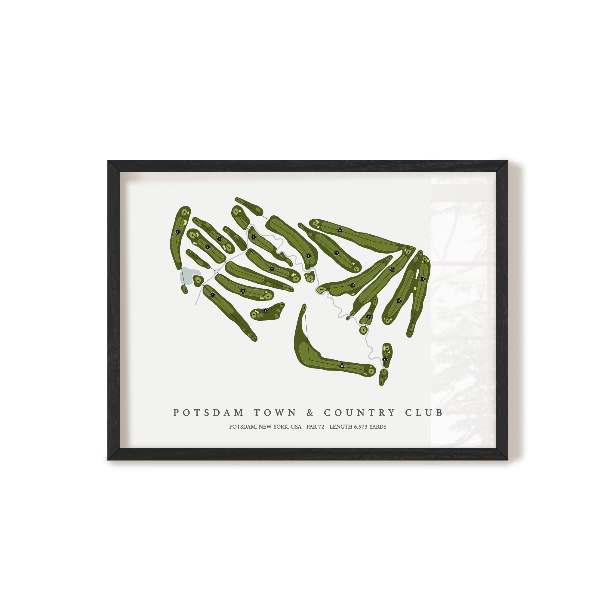 Potsdam Town & Country Club | Golf Course Print | Black Frame