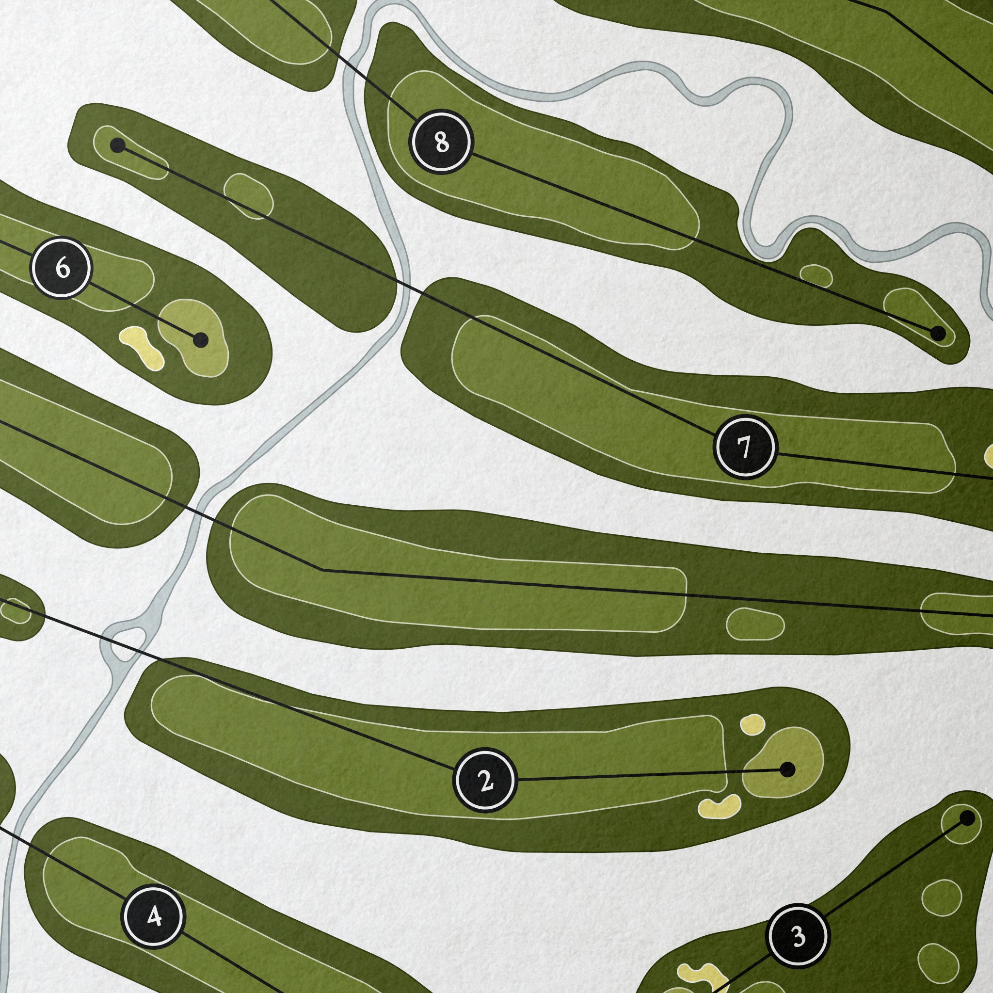 Potsdam Town & Country Club | Golf Course Print | Close Up