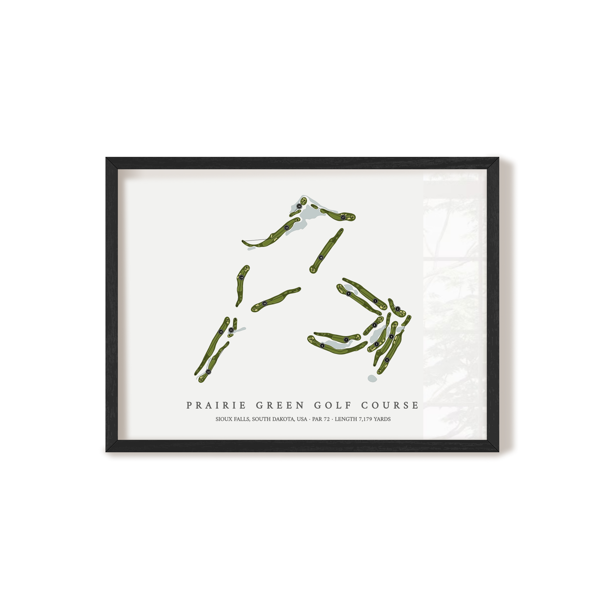 Prairie Green Golf Course | Golf Course Map | Black Frame