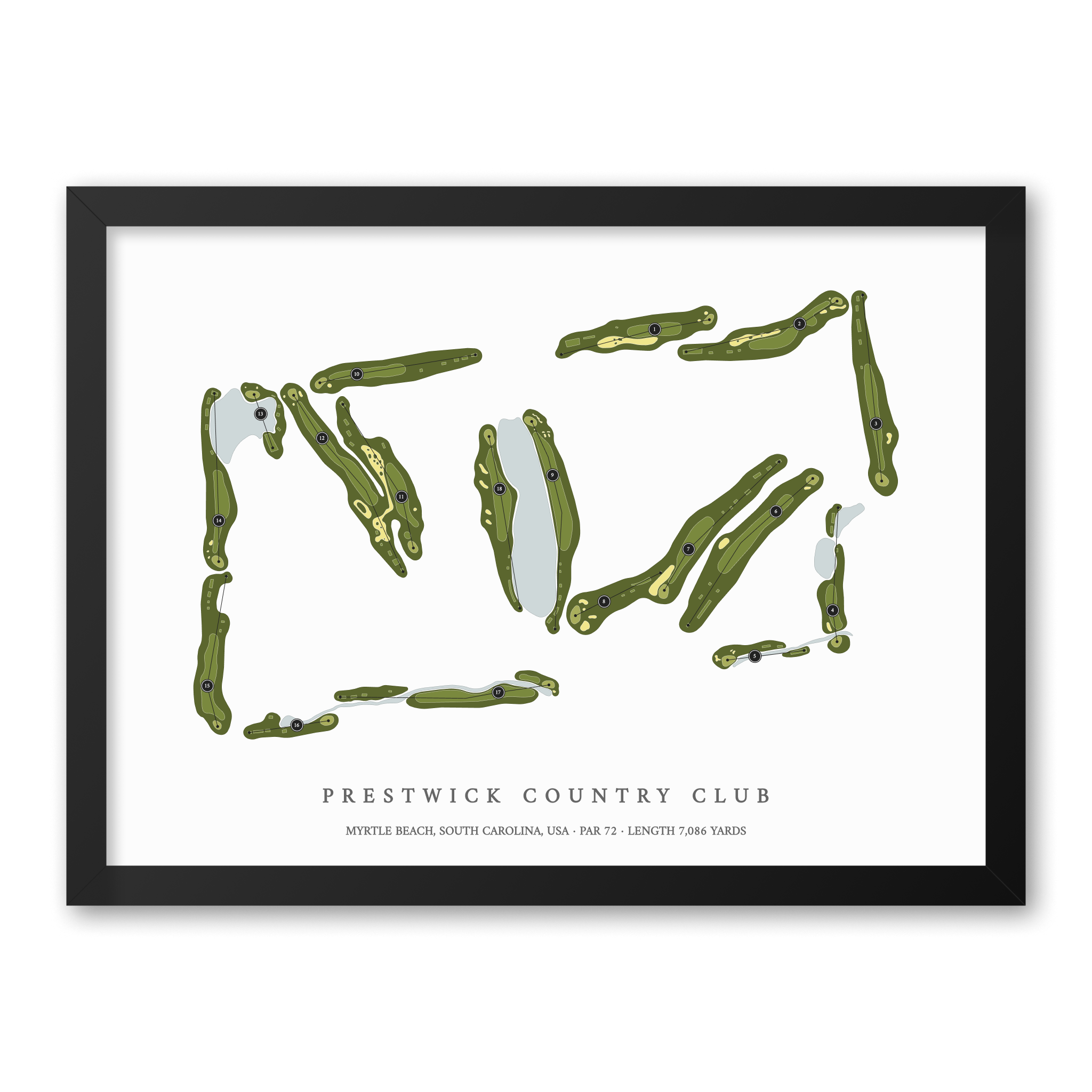 Prestwick Country Club | Golf Course Map | Black Frame