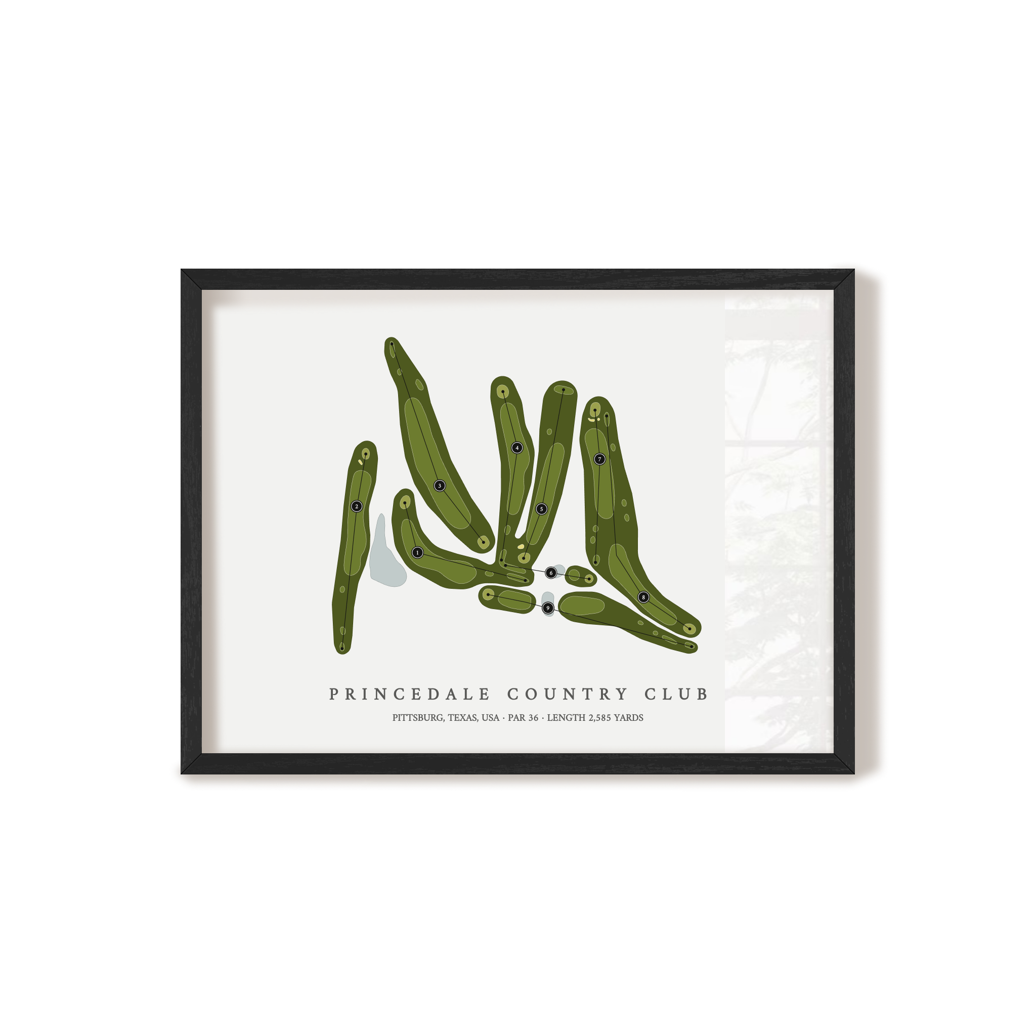 Princedale Country Club | Golf Course Map | Black Frame