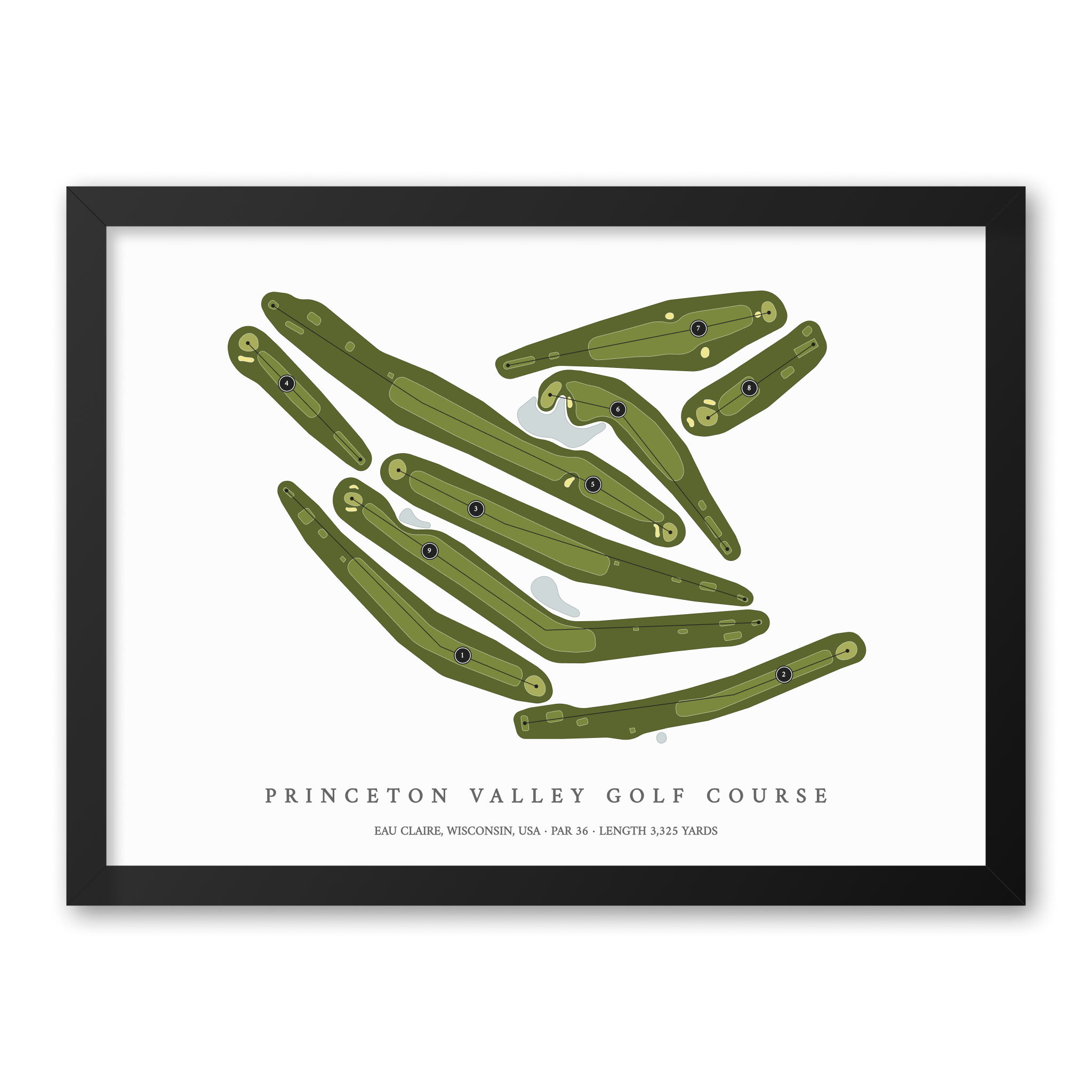 Princeton Valley Golf Course | Golf Course Map | Black Frame