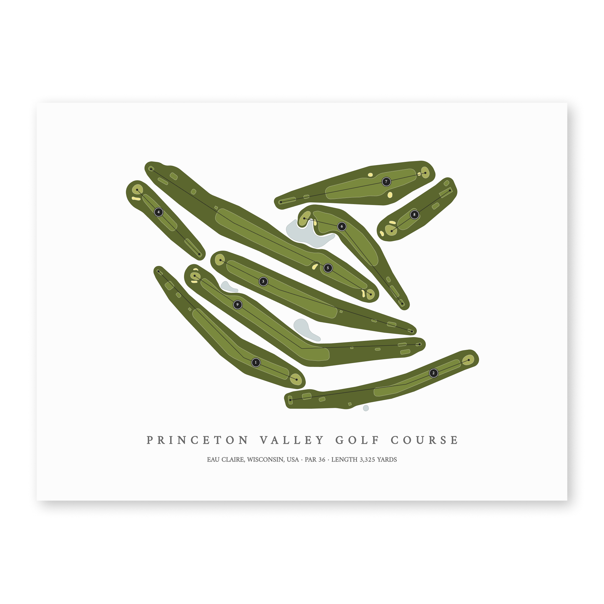 Princeton Valley Golf Course | Golf Course Map | Unframed