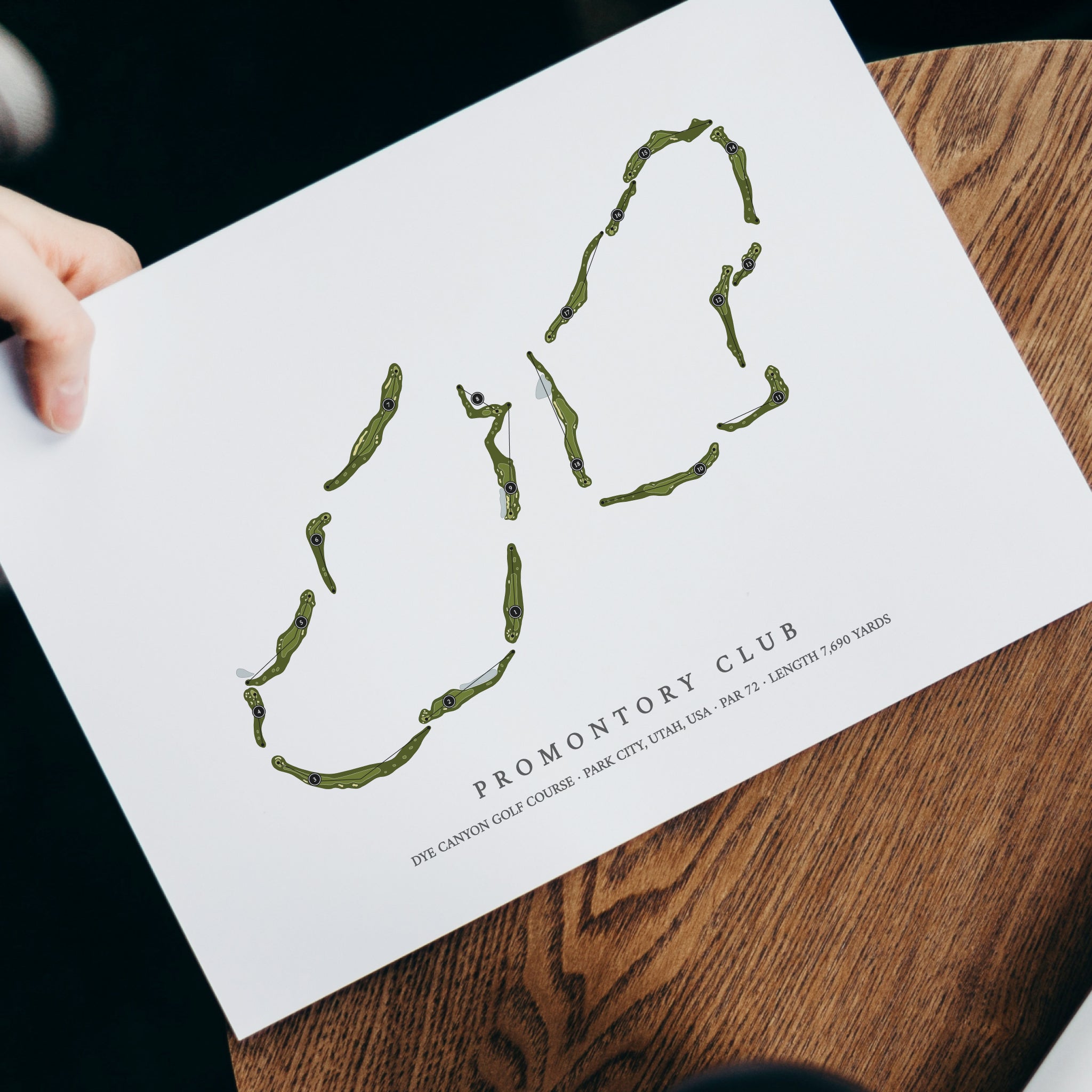 Promontory Club - Dye Canyon Golf Course | Heritage Style Golf Course Print | With Laptop