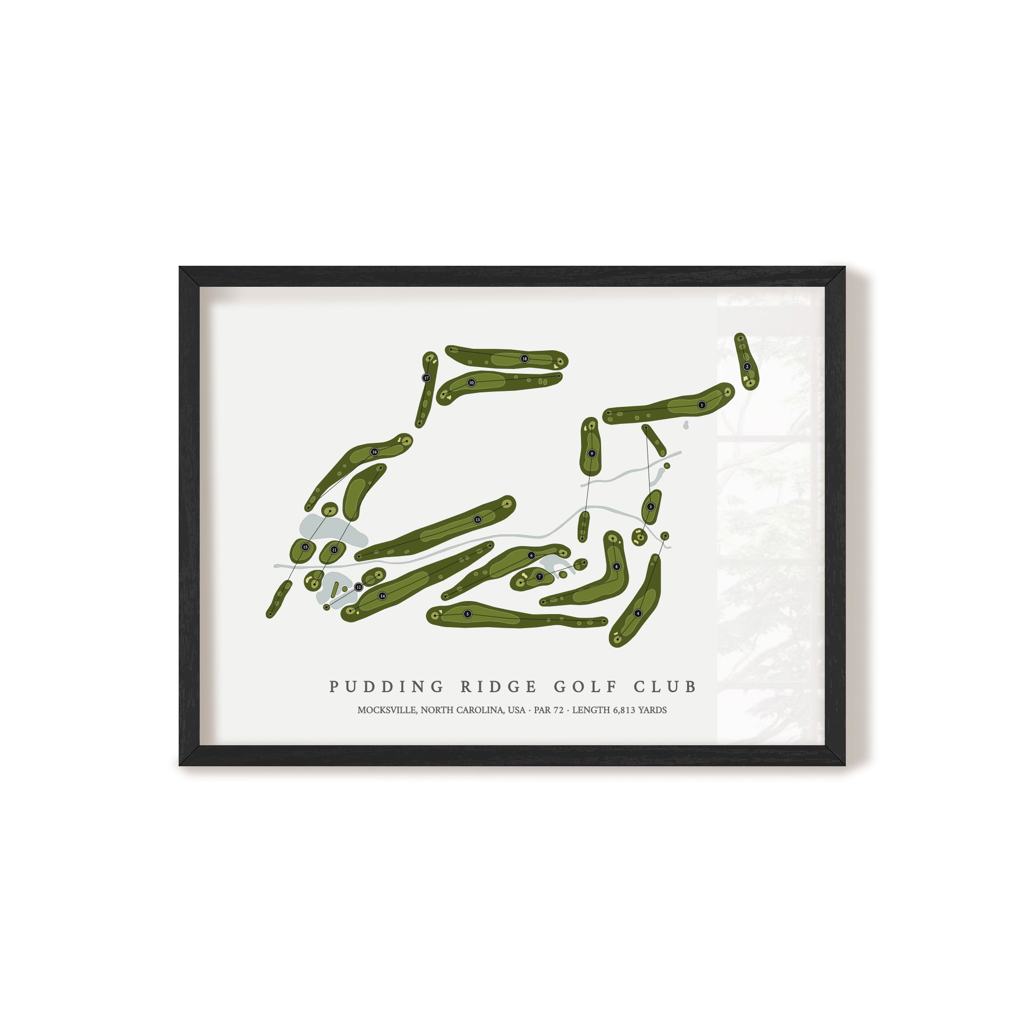 Pudding Ridge Golf Club | Golf Course Map | Black Frame