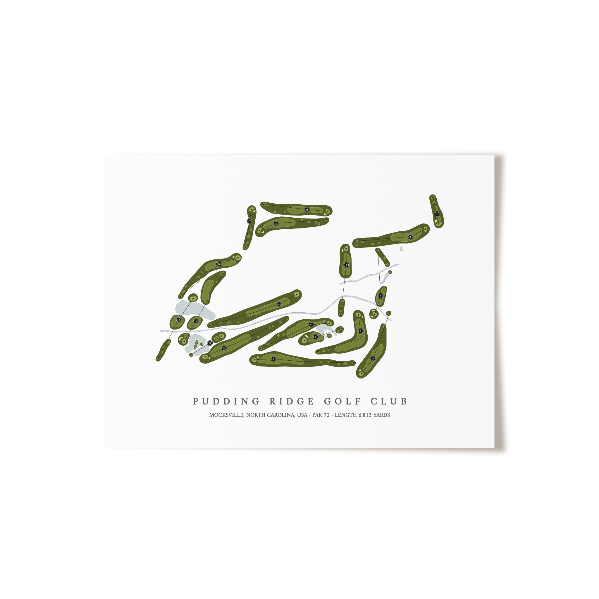 Pudding Ridge Golf Club | Golf Course Map | Unframed