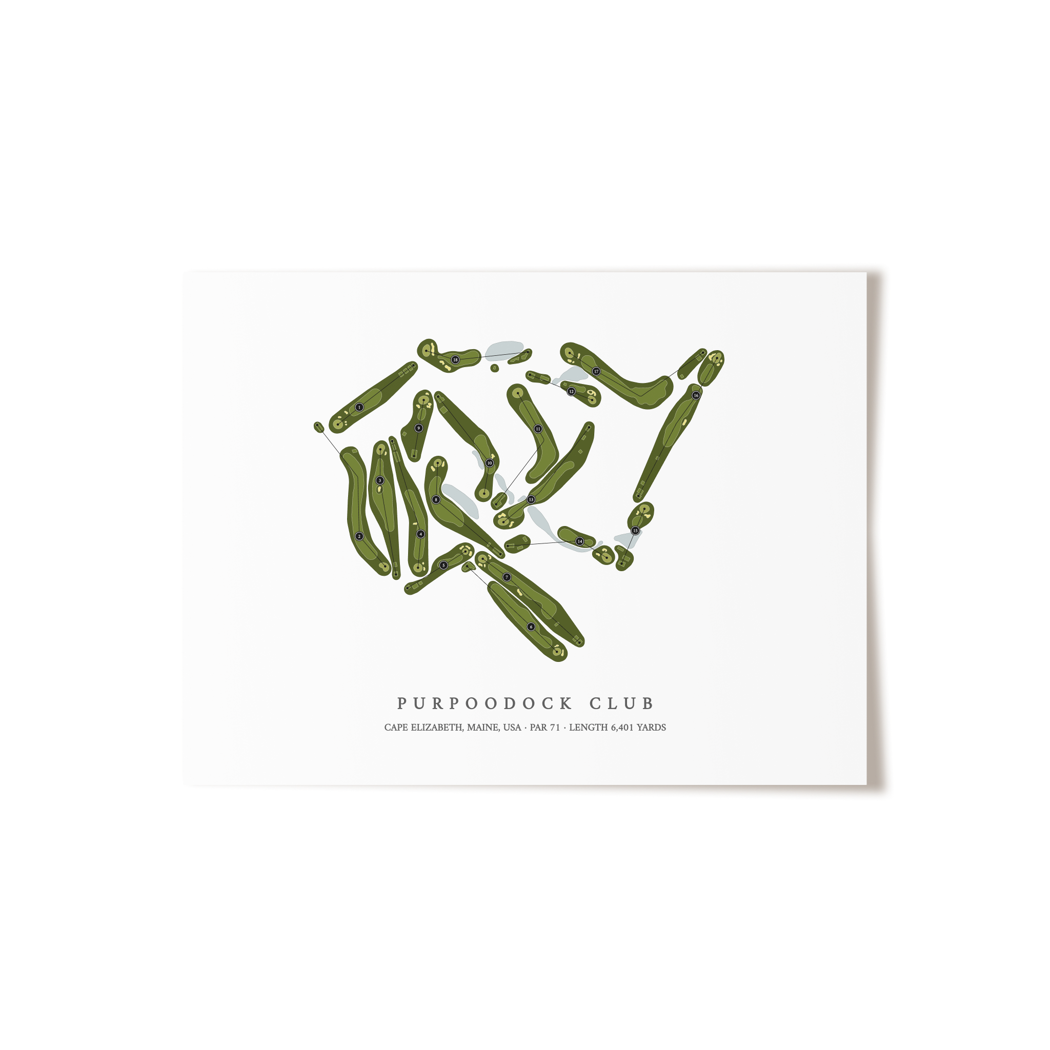 Purpoodock Club | Golf Course Map | Unframed