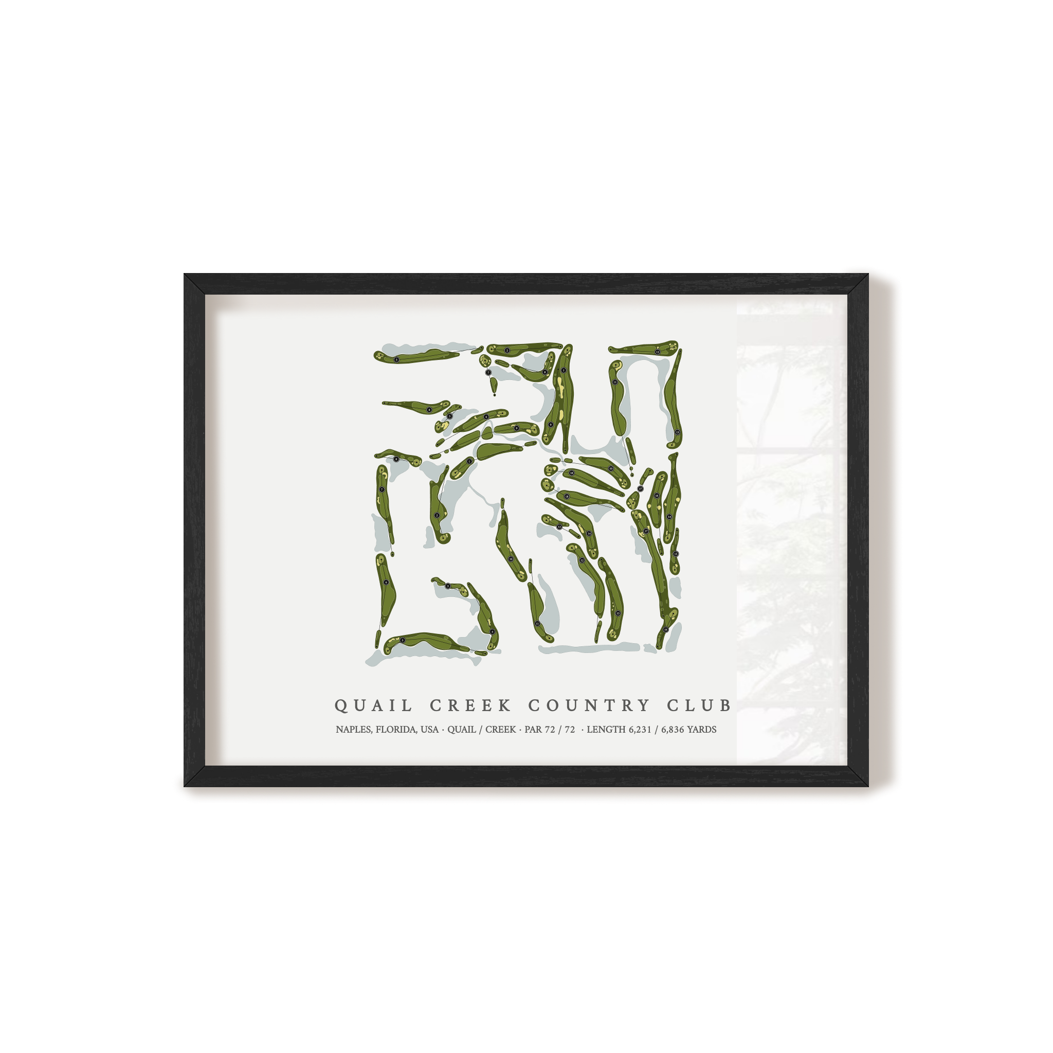 Quail Creek Country Club | Golf Course Map | Black Frame