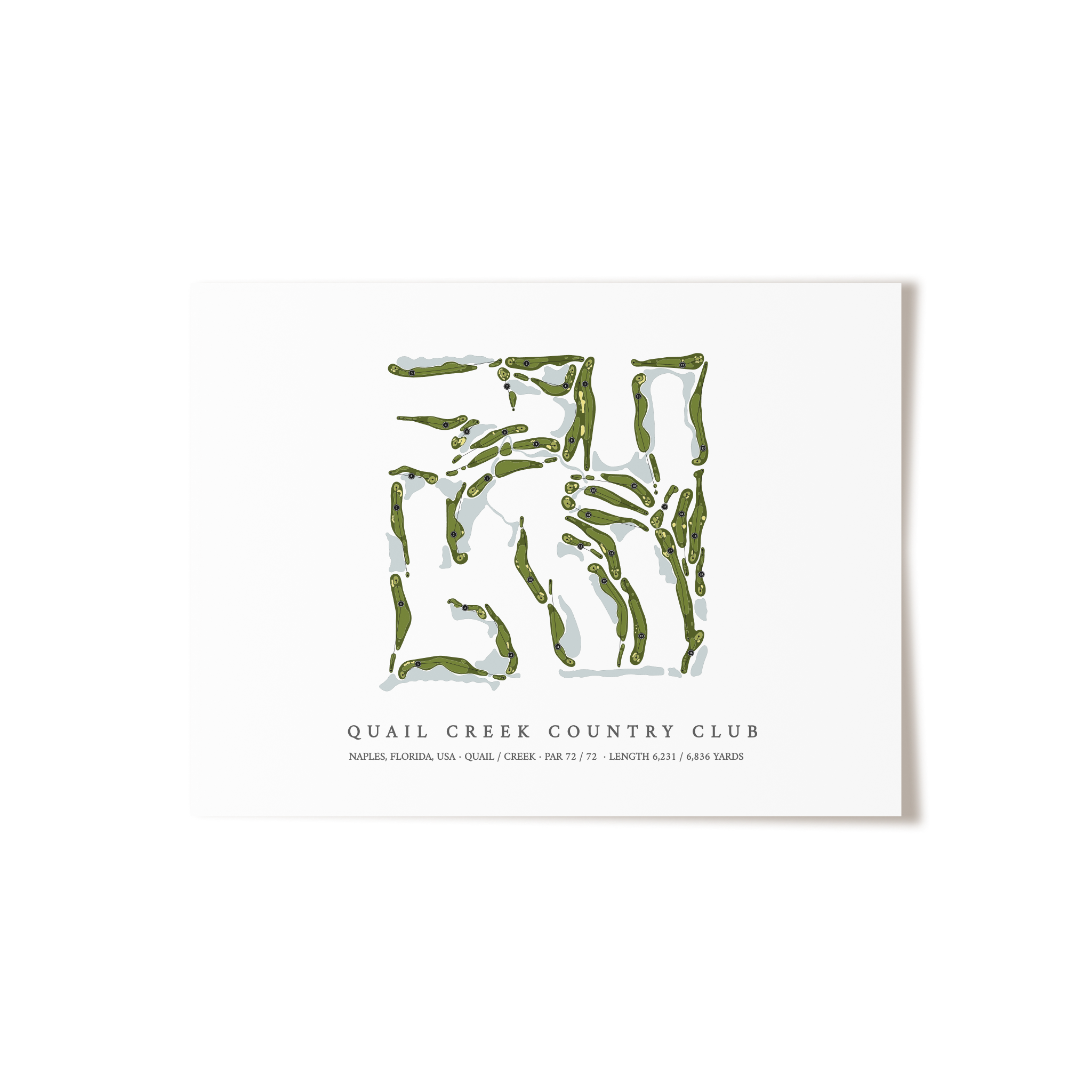Quail Creek Country Club | Golf Course Map | Unframed