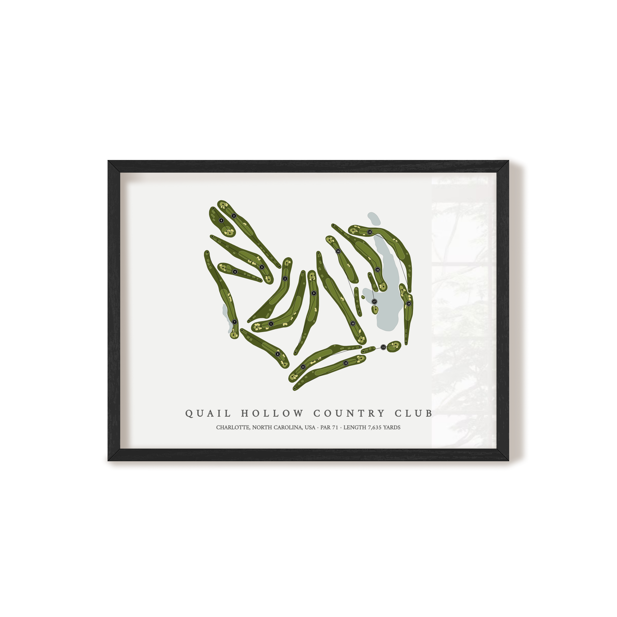 Quail Hollow Country Club | Golf Course Map | Black Frame